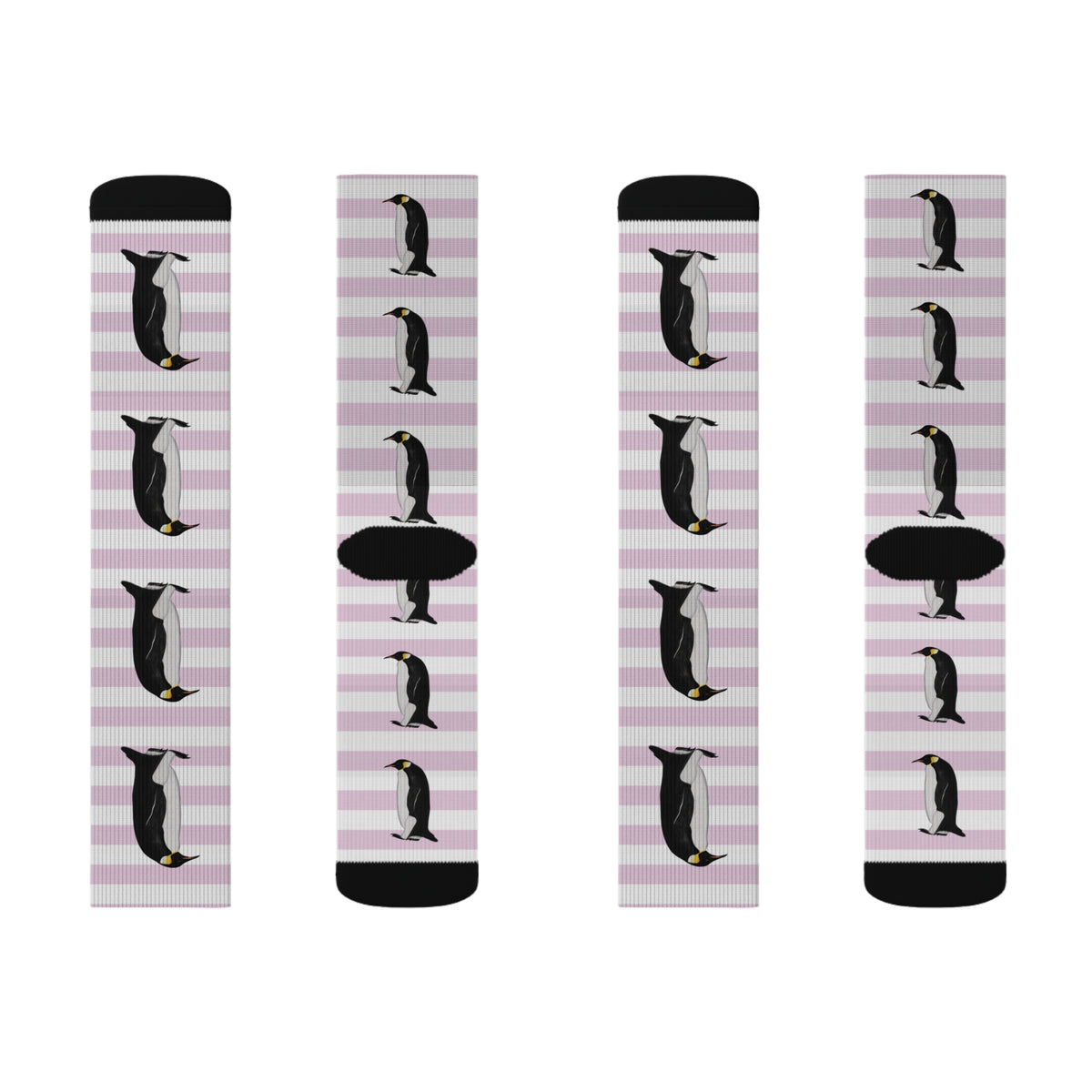 Penguin Bird Pink White Striped Socks All Over Prints – Accessories and Print style