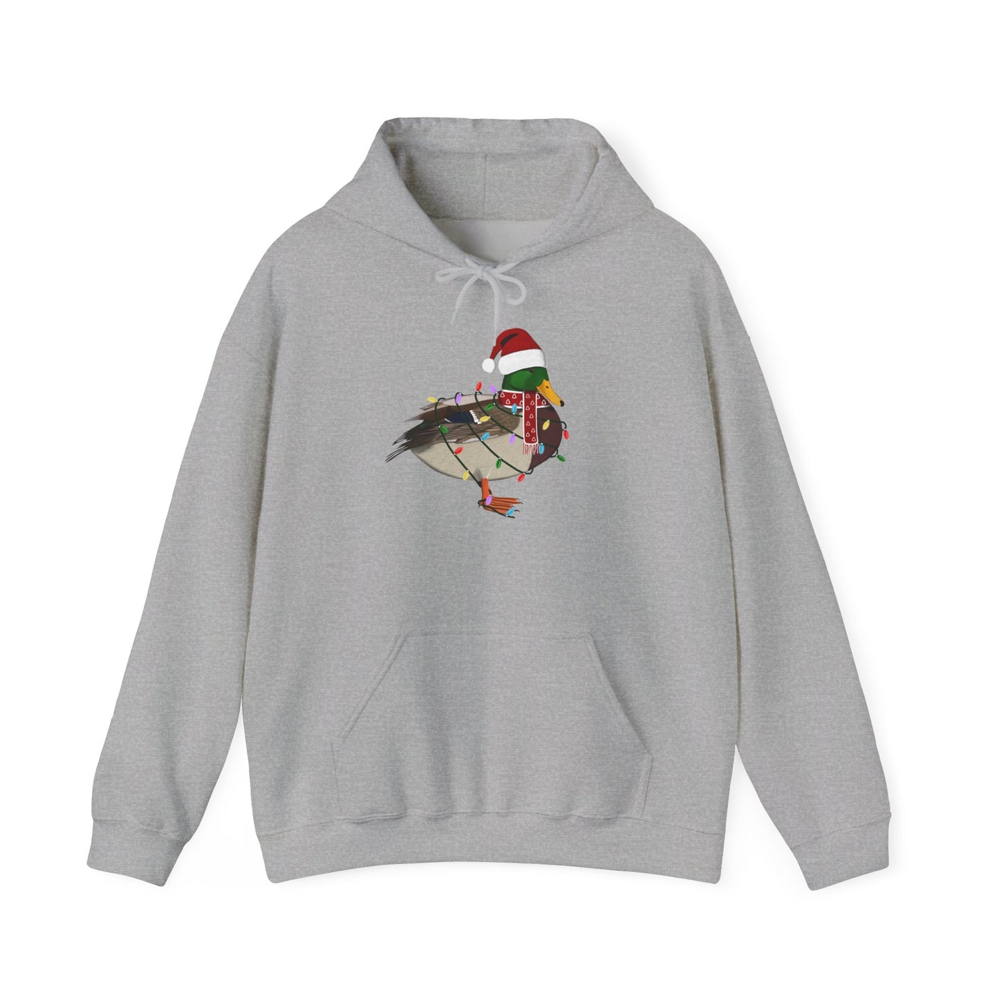 Ente Weihnachts-Hoodie - Vogel als Weihnachtsmann mit Lichterkette Sweater