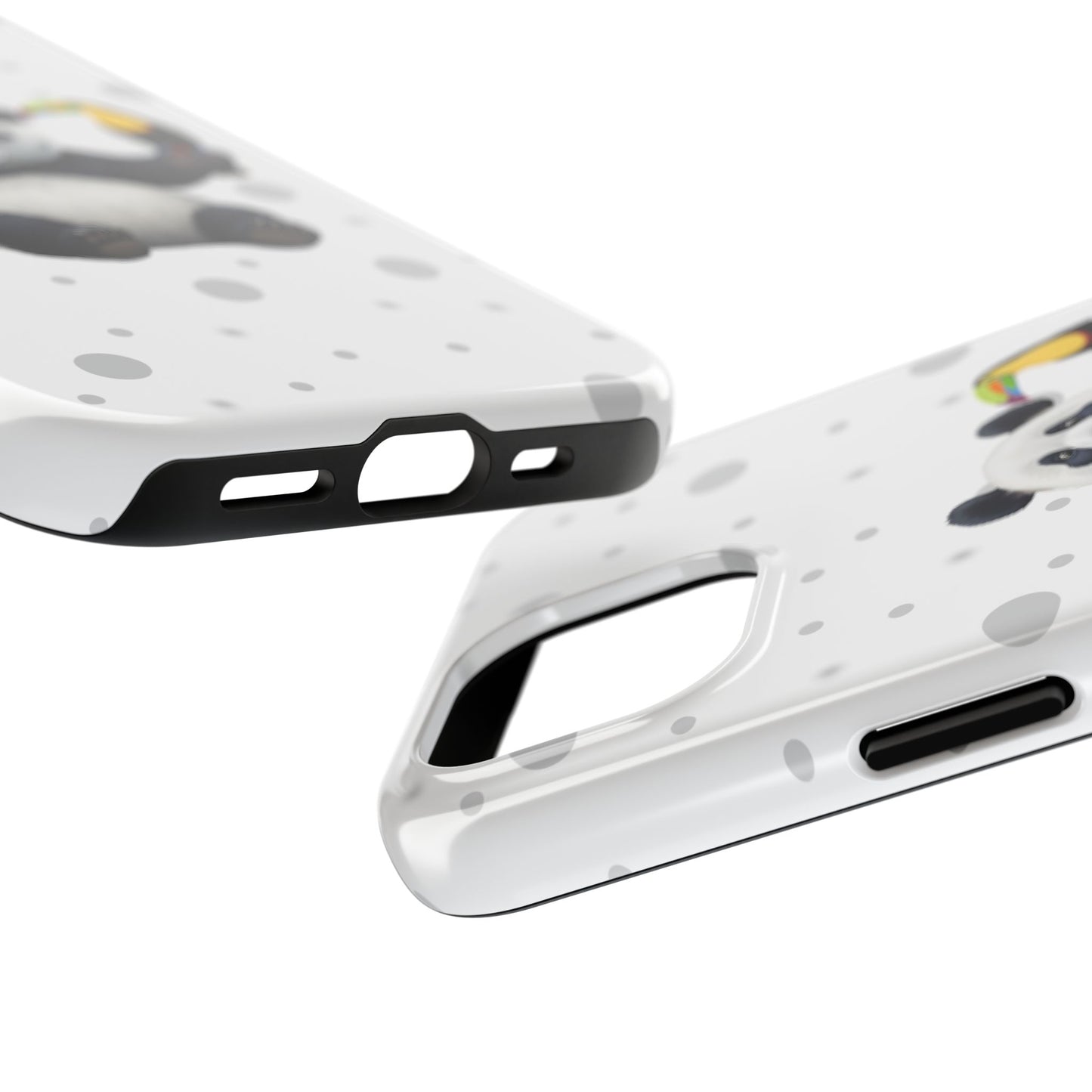 Cute Panda Bear with a Toucan Animal iPhone Case - Dual-Layer PC/TPU Protective Cover for iPhone