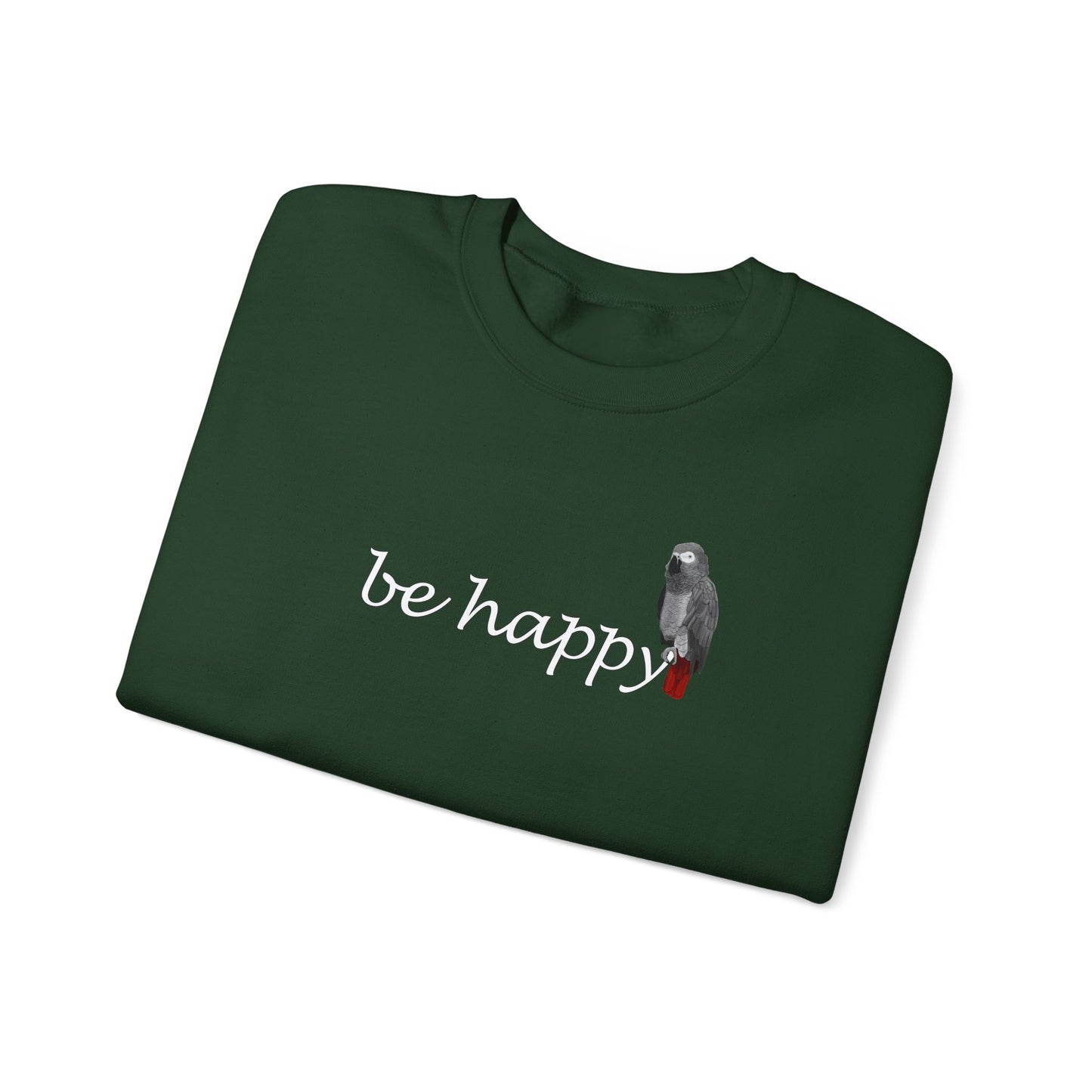 Grey Parrot Be Happy Bird バードウォッチング&バードウォッチング スウェットシャツ