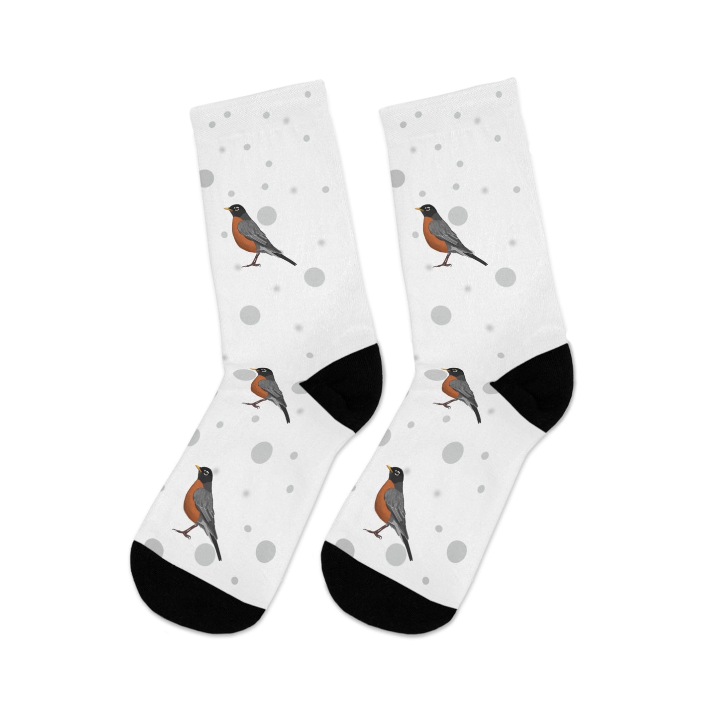 American Robin Socks White Bird Socks for Bird Lovers One Size