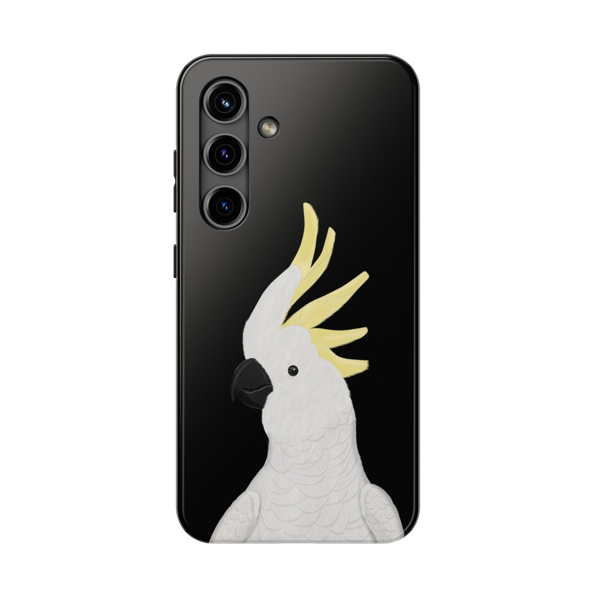 Cockatoo Bird Art Tough Phone Case Black