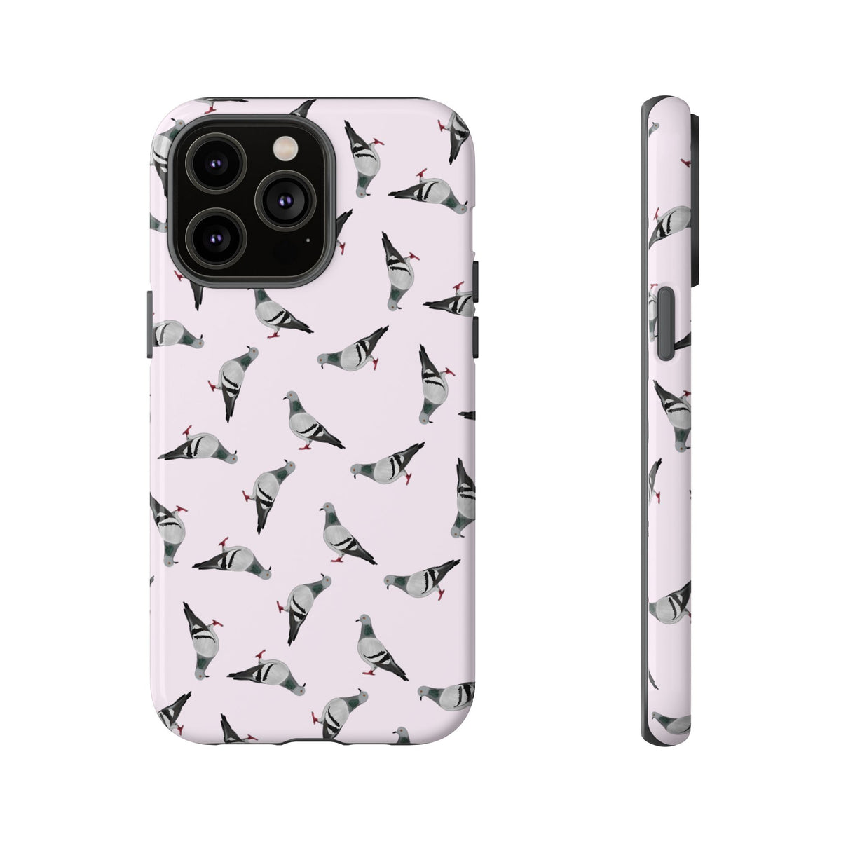 Coque de téléphone portable rose avec motif de colombe | Motif d'oiseau pour iPhone et Google Pixel