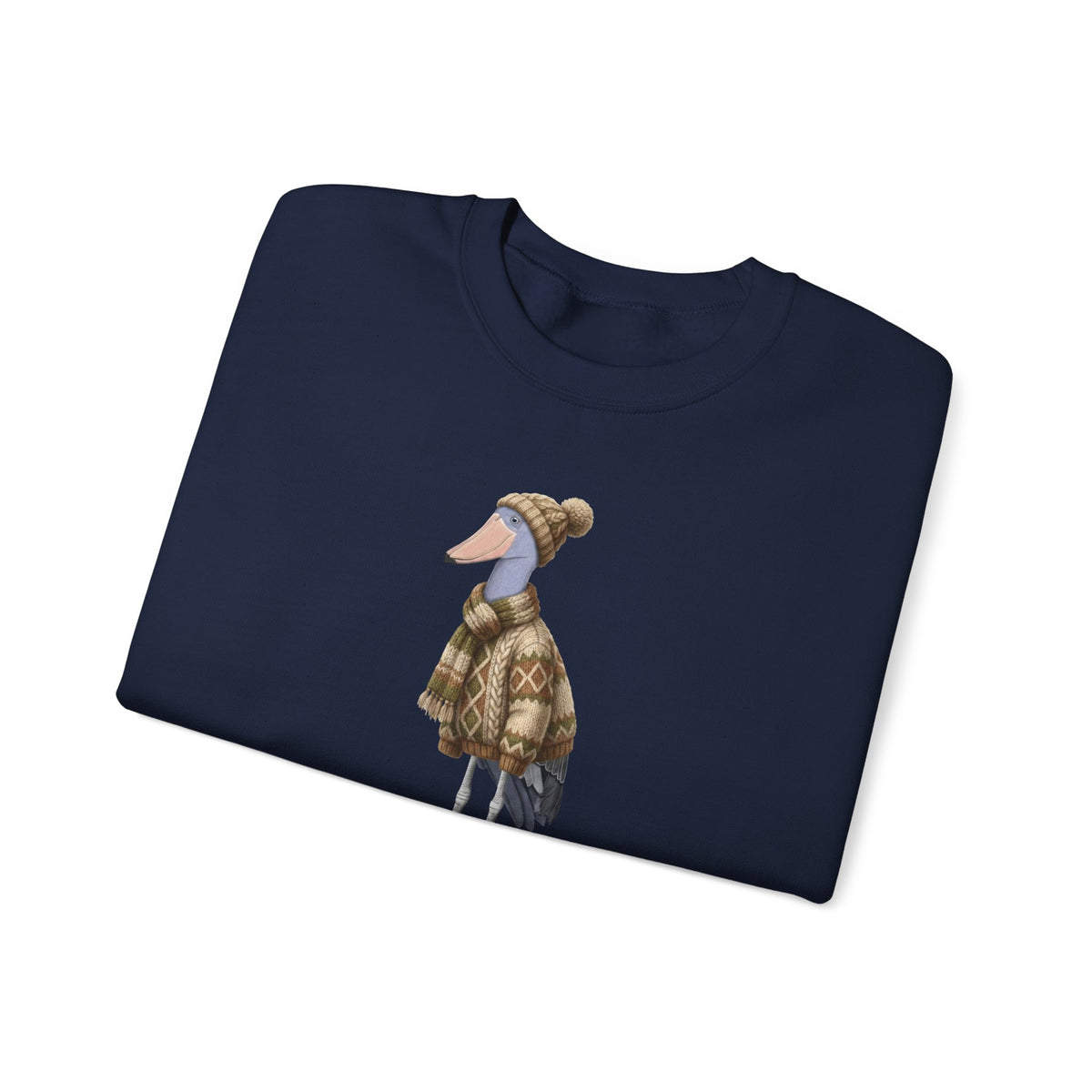Shoebill Winter Sweatshirt | Bird Watcher Crewneck | Unisex Songbirds Wearing Knit Gift for Bird Lovers