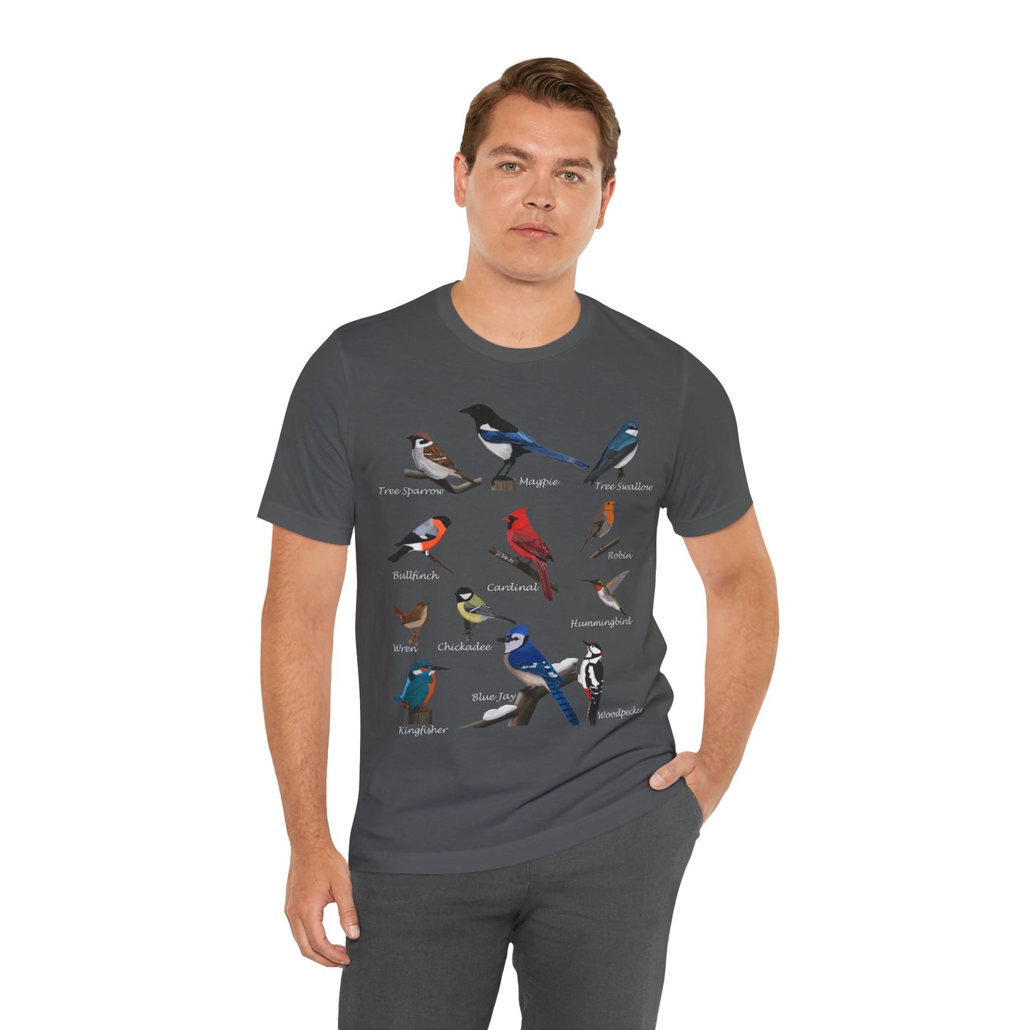 Garden Birds Blue Jay Cardinal Robin Chickadee Birding & Birdwatching Bird T-Shirt