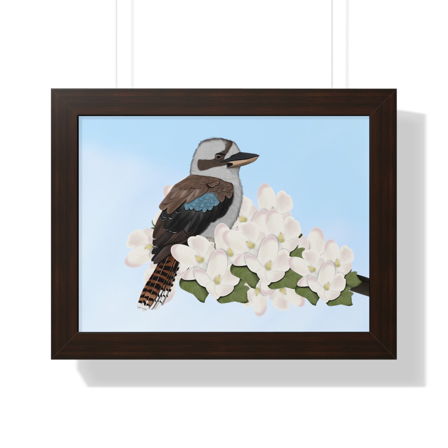 Kookaburra Spring Blossoms Bird Framed Poster – Home & Living