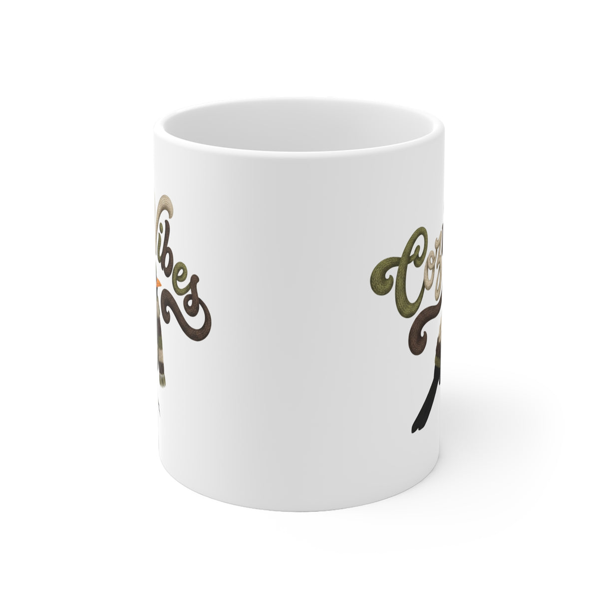 Amsel Tasse – mit Strickpullover Weihnachtliche Vogelmotiv Cozy Vibes – Ideal für Kakao & Kaffee
