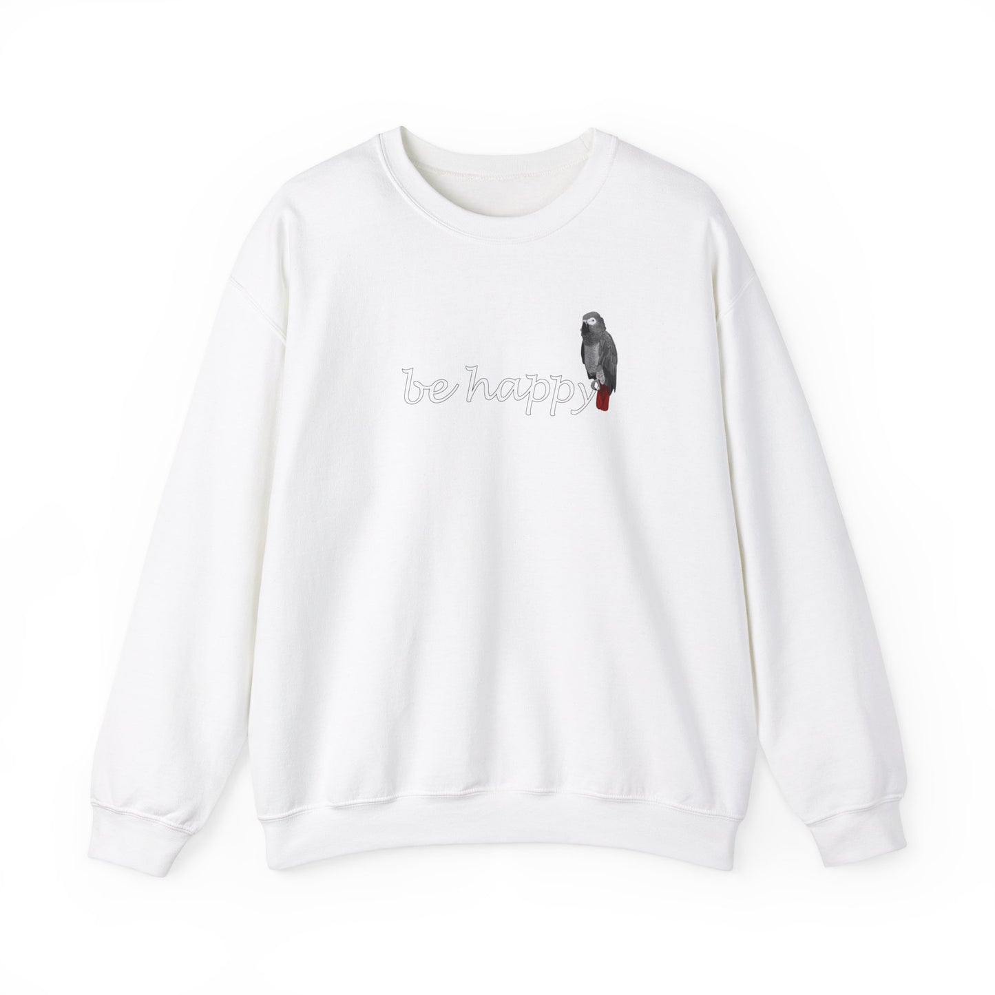 Grey Parrot Be Happy Bird バードウォッチング&バードウォッチング スウェットシャツ
