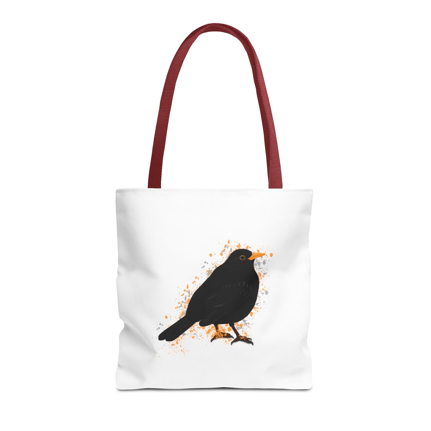 Amsel Tragetasche 40x40cm Vogel Tasche Weiß für Vogelbeobachter