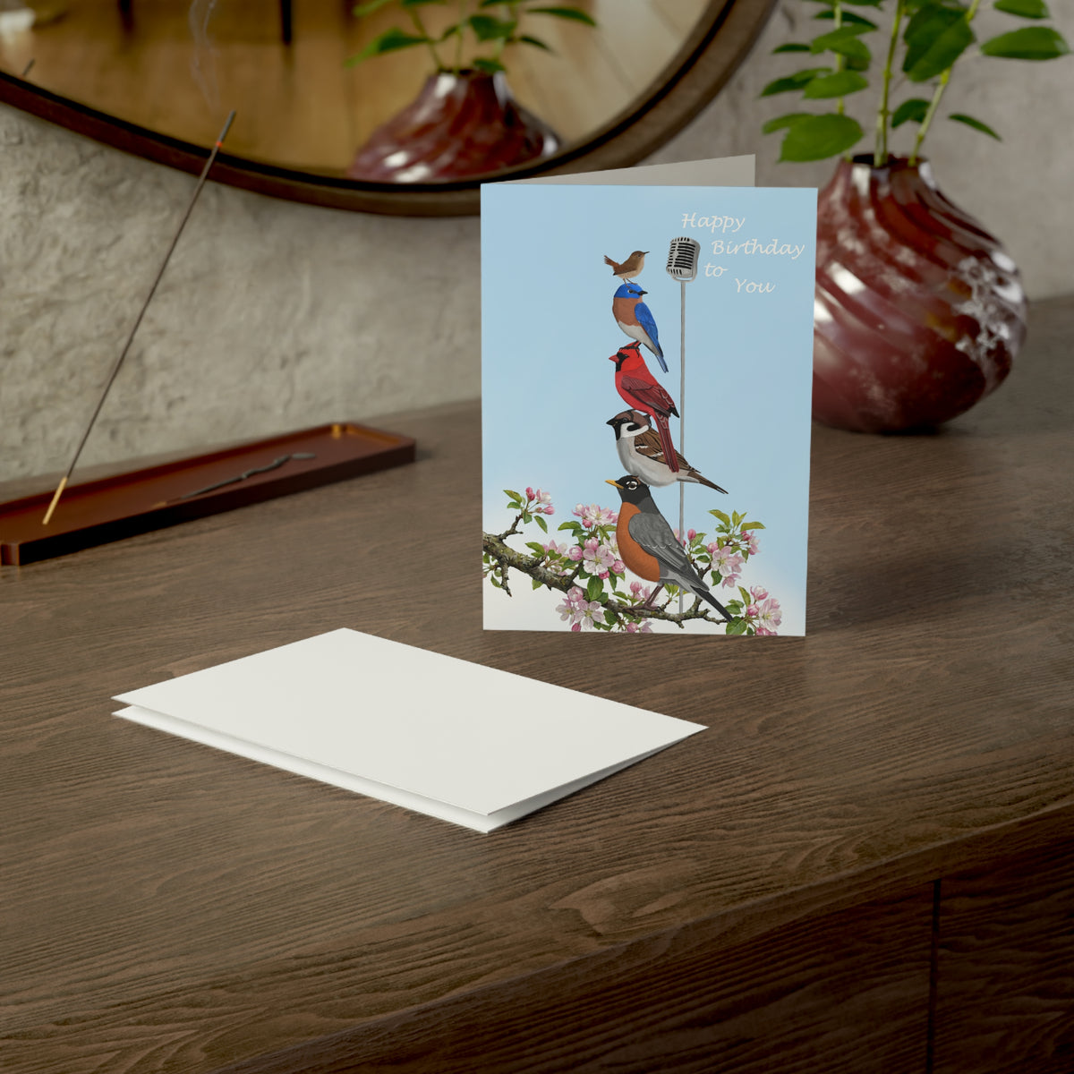 Bluebird, Cardinal, Sparrow, Robin and Wren Birthday Cards – bird card, greeting