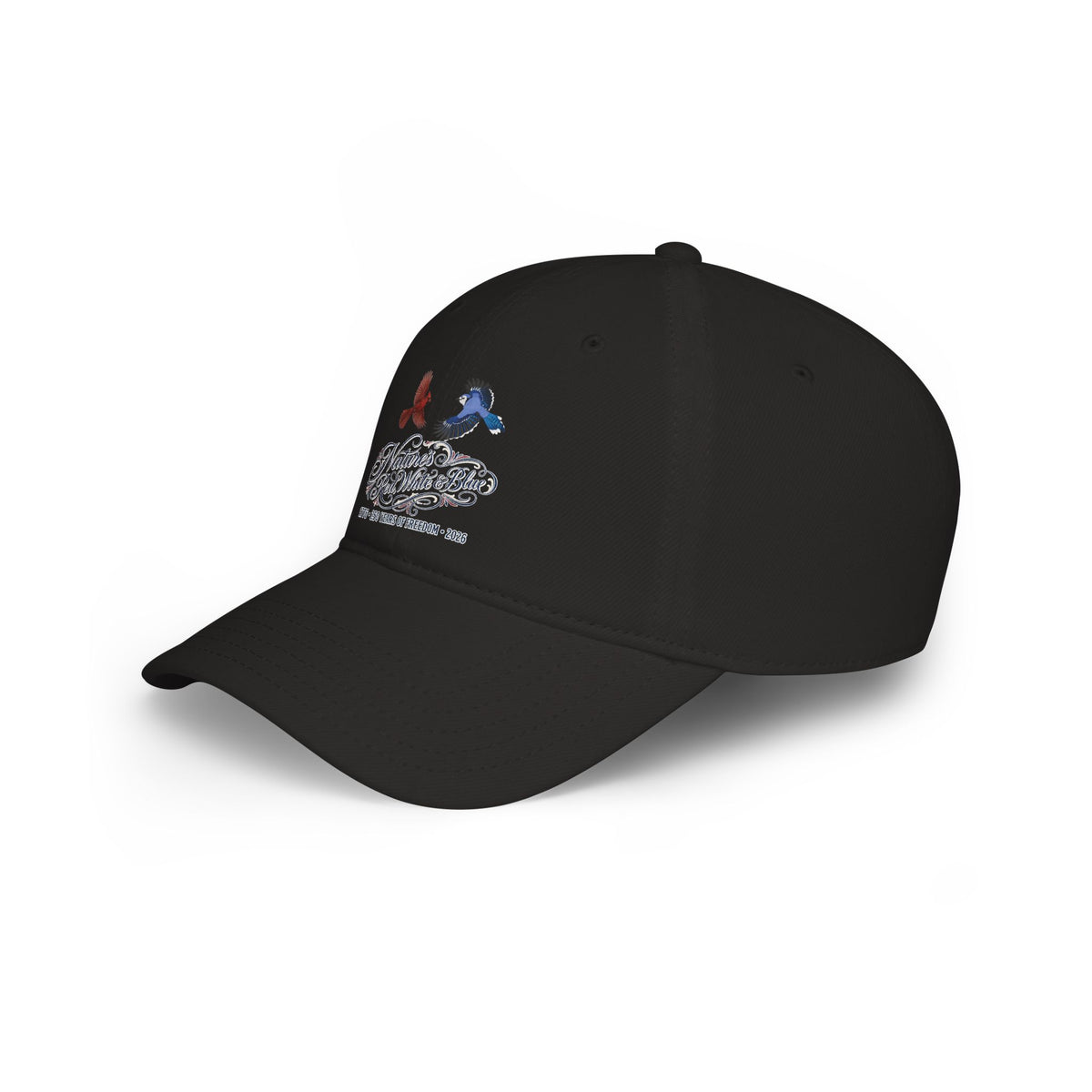 Nature's Red, White & Blue Baseball Cap | Blue Jay Cardinal 250th Anniversary Edition | jz.birds