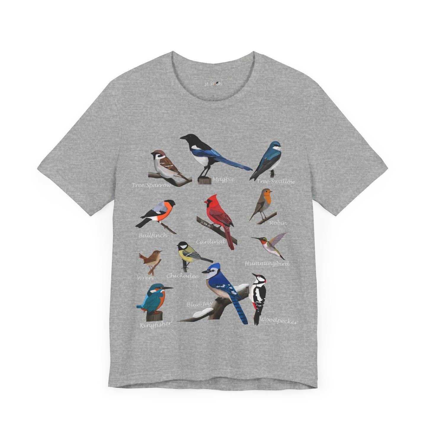 Garden Birds Blue Jay Cardinal Robin Chickadee Birding & Birdwatching Bird T-Shirt