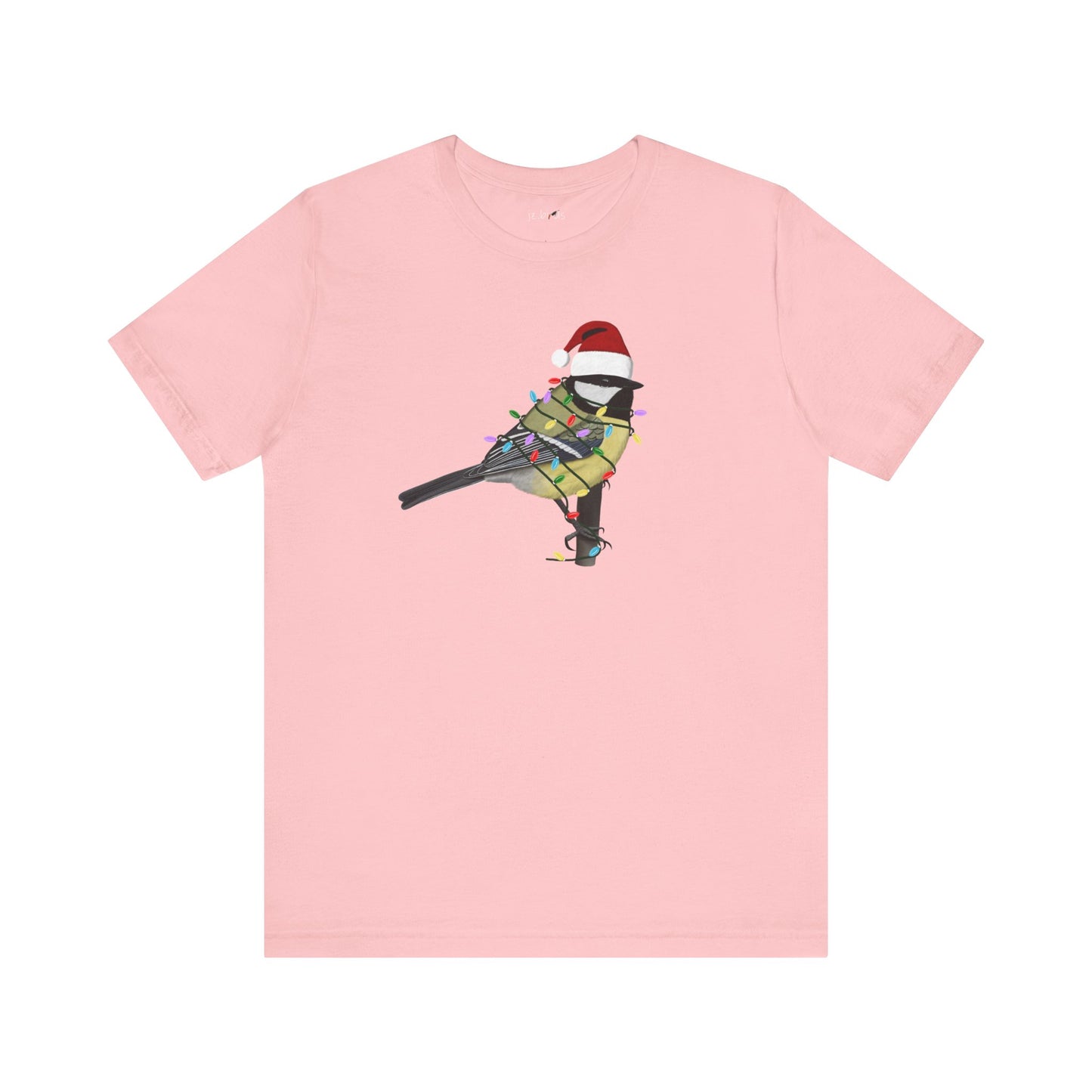 Chickadee with Fairy Lights Christmas Bird T-Shirt