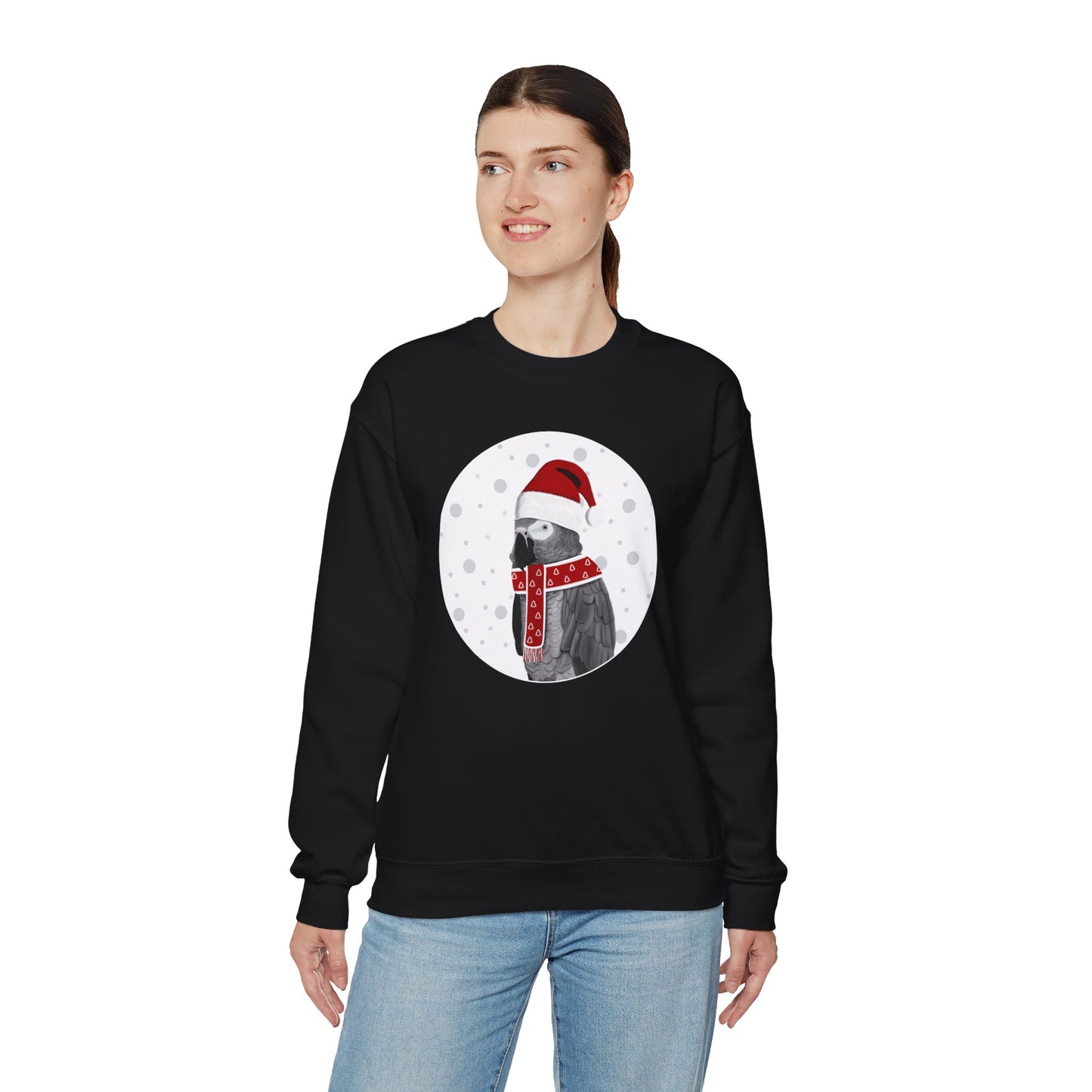 Grey Parrot Santa Claus Christmas Birdwatcher Biologist Bird Sweatshirt
