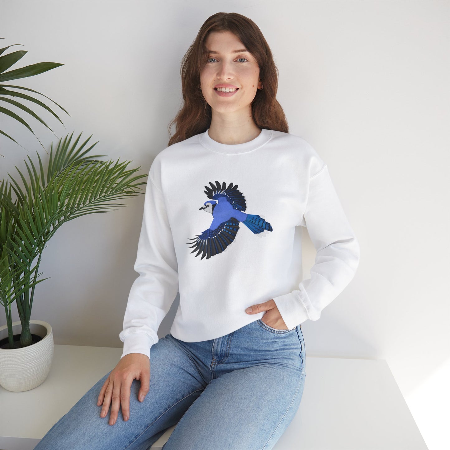 Blue Jay Bird Watcher Biologist Crewneck Sweatshirt