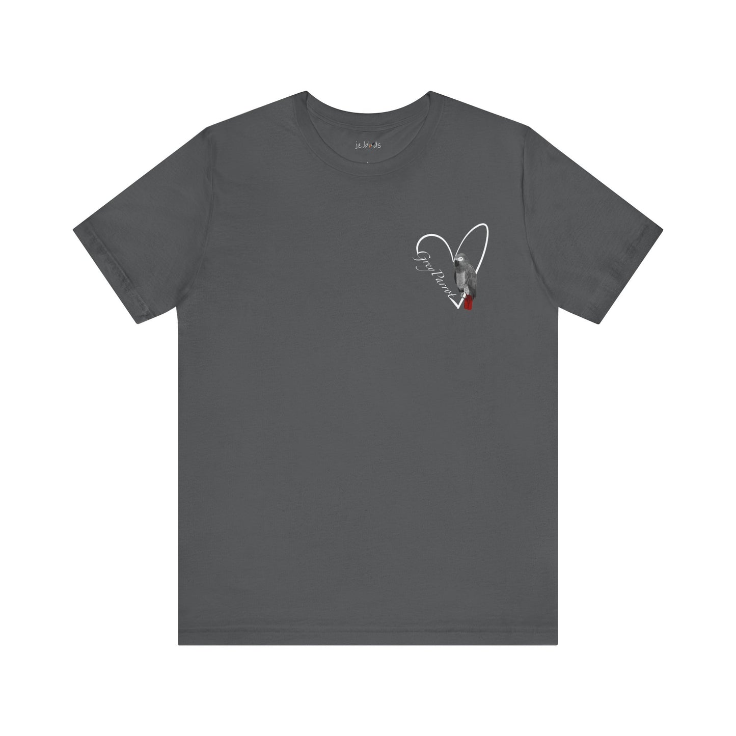 Grey Parrot Heart Birdwatcher Bird T-Shirt