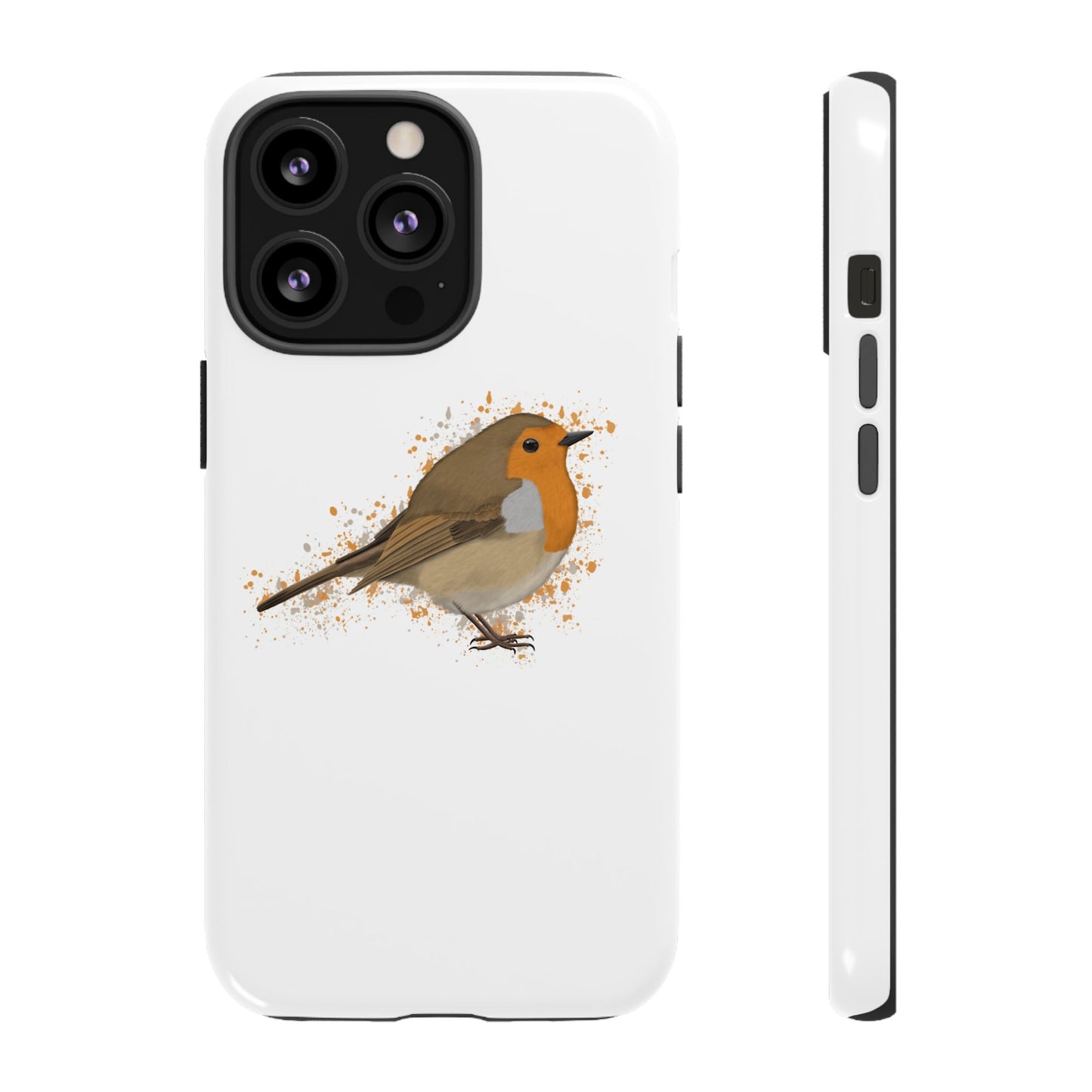 Rotkehlchen Vogel iPhone & Google Pixel Vogelmotiv Handyhülle Weiß