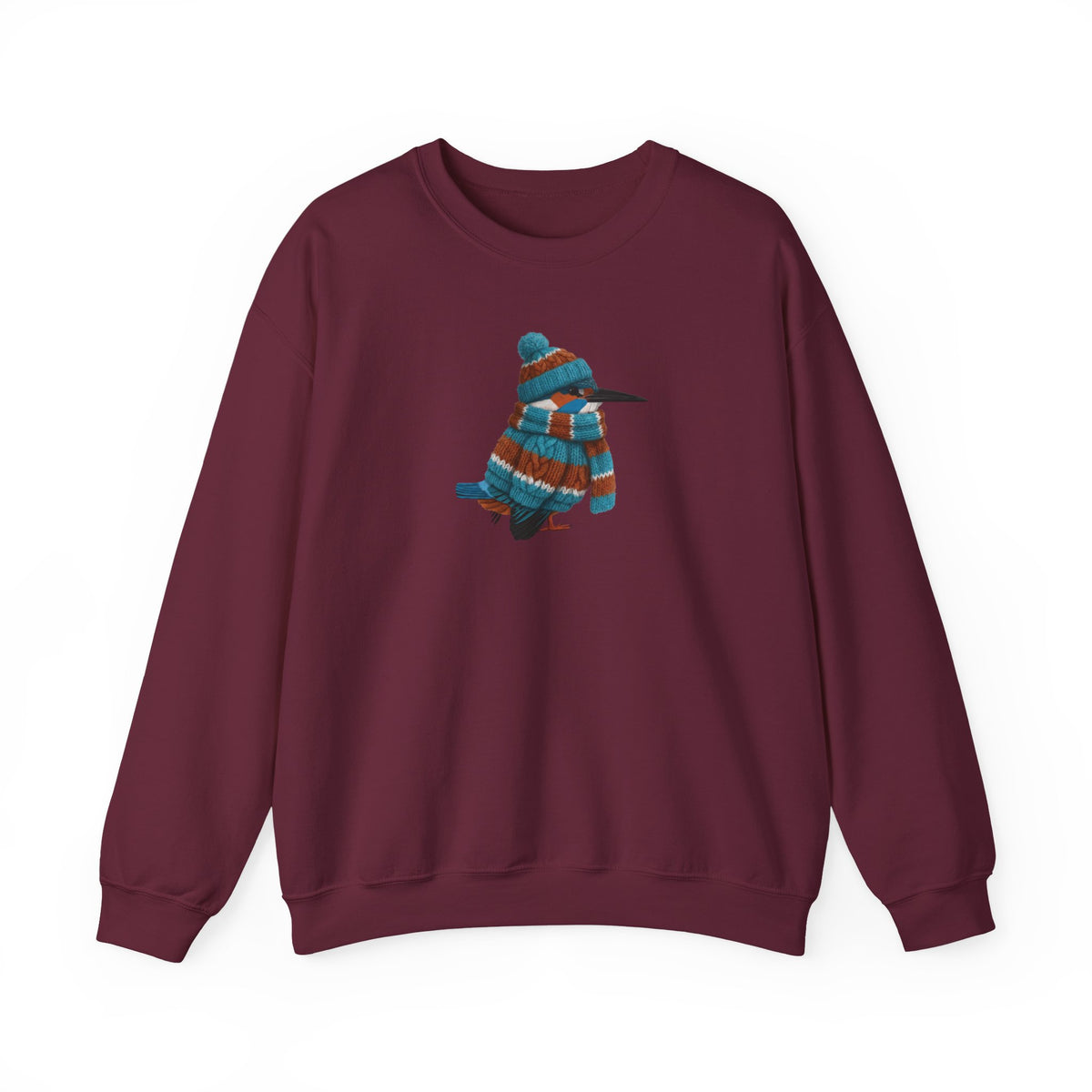 Kingfisher Winter Sweatshirt | Bird Watcher Crewneck Unisex Songbirds Wearing Knit Gift for Lovers – Animal Lover