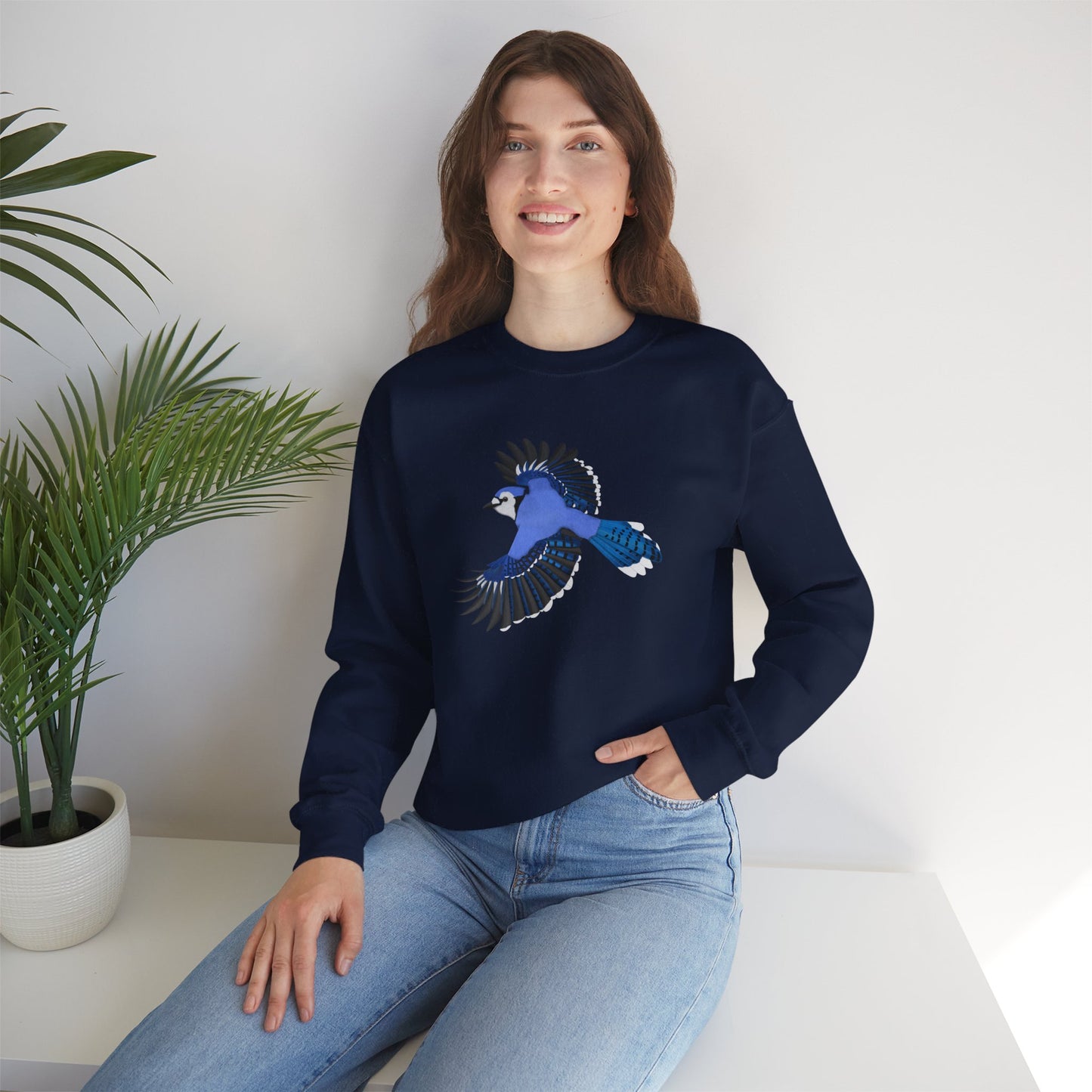 Blue Jay Bird Watcher Biologist Crewneck Sweatshirt