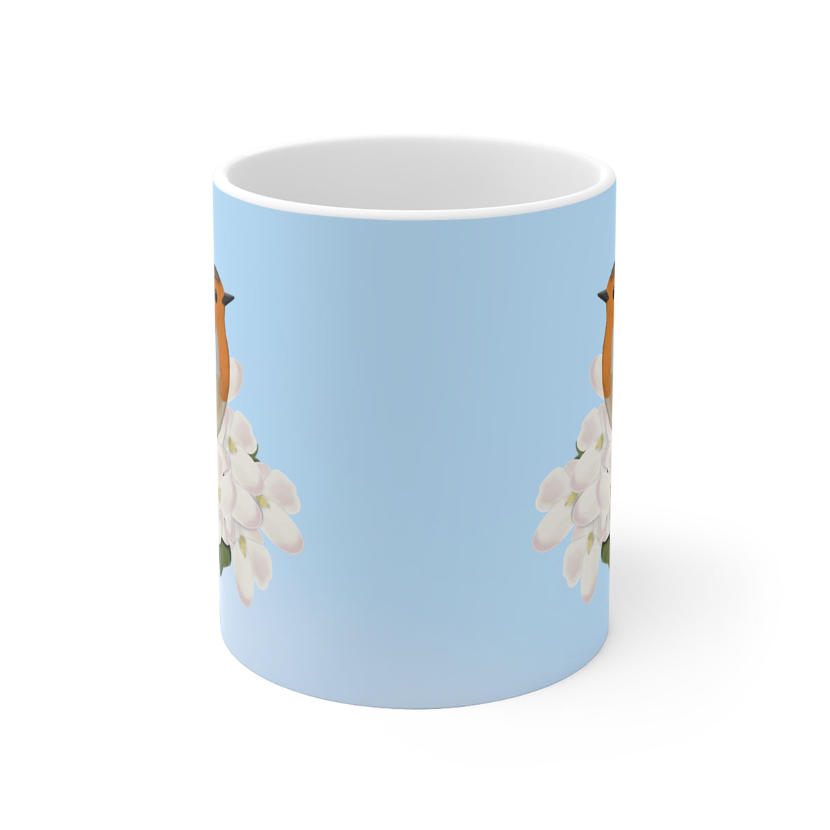 Rotkehlchen Tasse – mit Apfelblüten im Frühling Vogel für Vogelfreunde