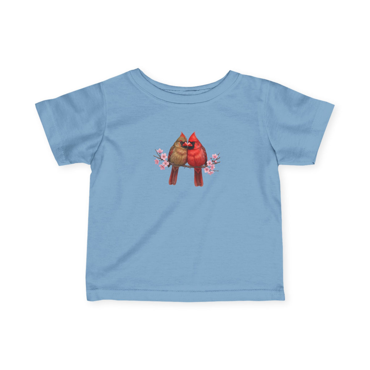 Cardinals on a Branch Cute Bird Baby & Toddler Fine Jersey T-Shirt