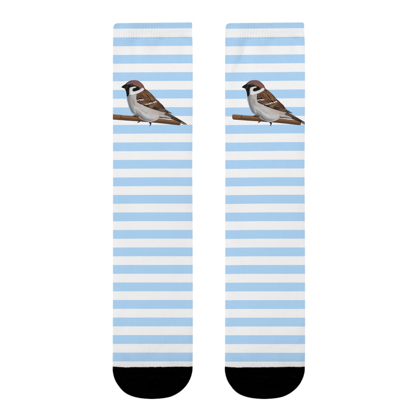 Feldsperling Vogel Socken mit Blau Weißen Streifen für Vogelfreunde & Vogelbeobachter
