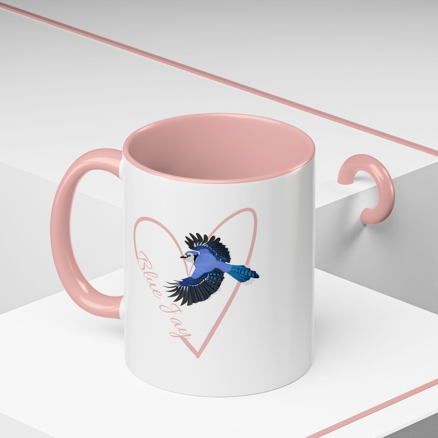 Blue Jay Mug Bird with Heart for Bird Lovers
