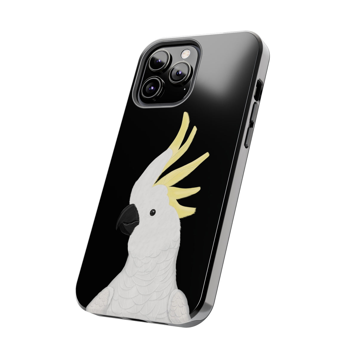 Cockatoo Bird Art Tough Phone Case Black
