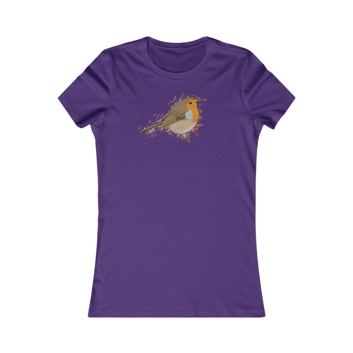 Rotkehlchen Vogel Frauen T-Shirt für Vogelfreundinnen – Bird Graphic Tee,