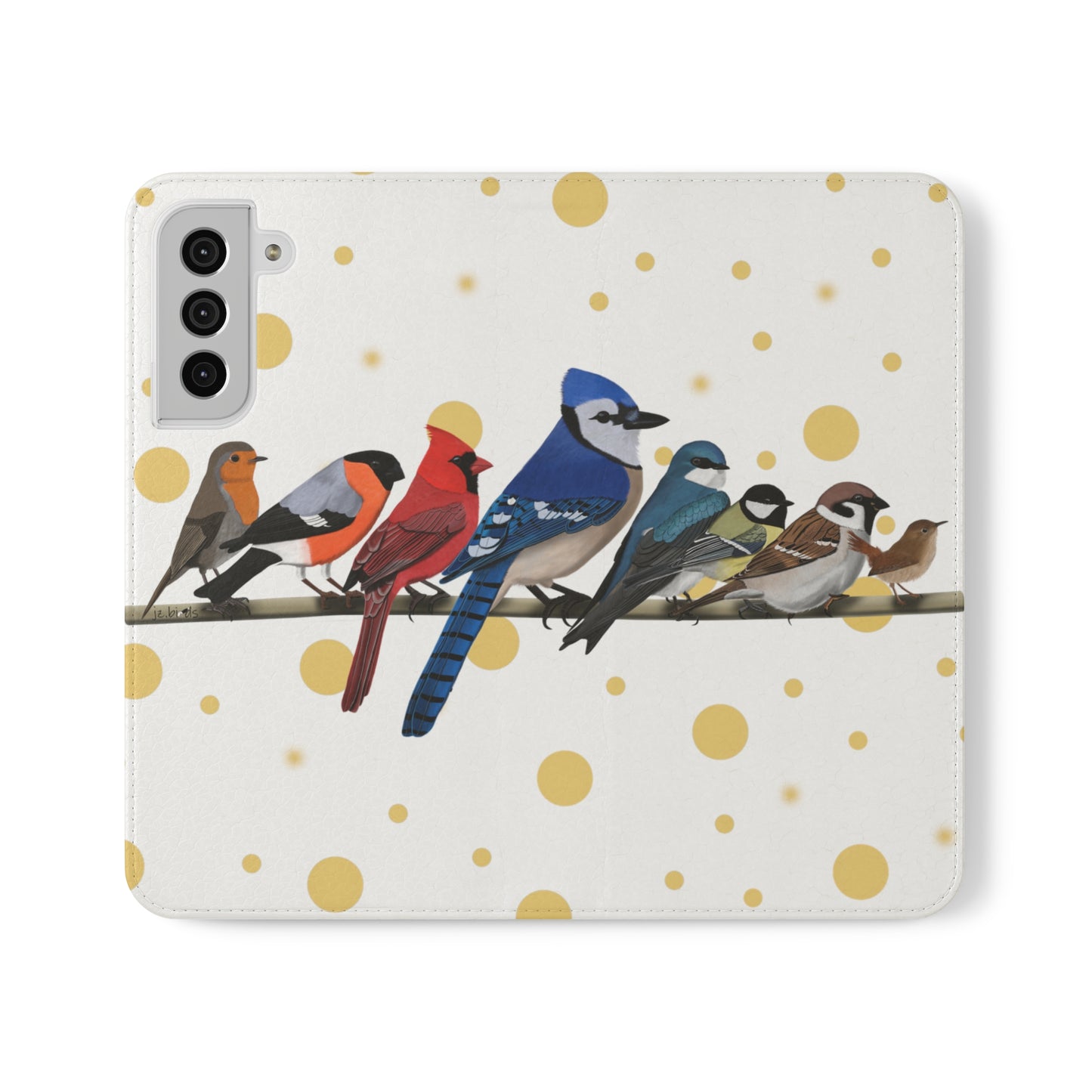 Garden Birds Blue Jay Cardinal Bullfinch Wren Bird Art Phone Flip Case