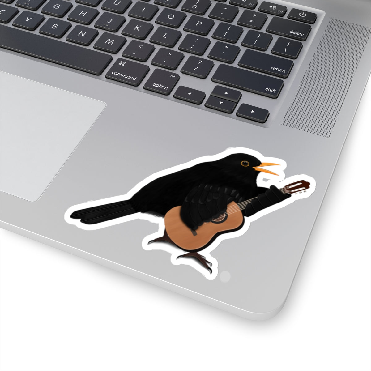 Blackbird Bird Playing Guitar Kiss-Cut Sticker