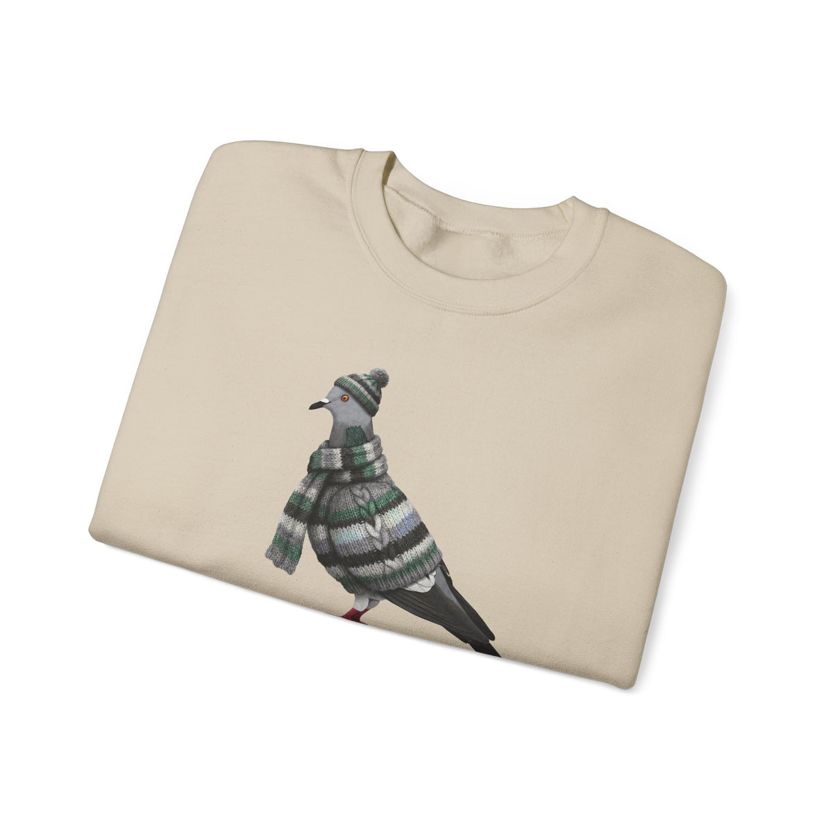 Pigeon Winter Sweatshirt | Bird Watcher Crewneck | Unisex Songbirds Wearing Knit Gift for Bird Lovers