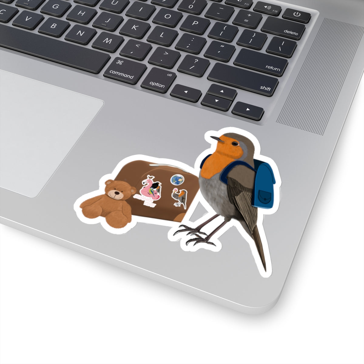 Robin Bird on Vacation Kiss-Cut Sticker