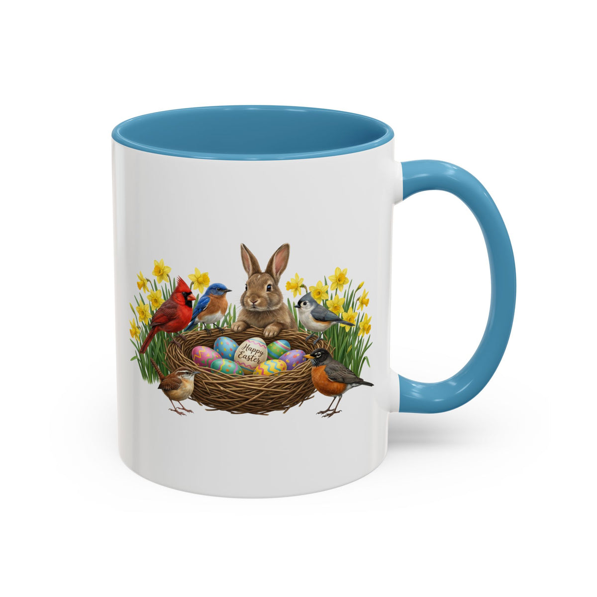 Bluebird, Cardinal and Wren Mug on 11oz background