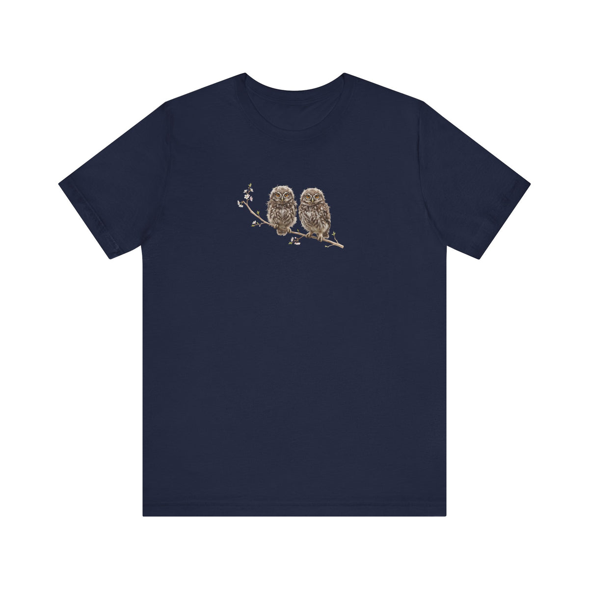 Steinkauz Ästling T-Shirt | Süßes Frühlingsblüten Vogelmotiv für Vogelbeobachter
