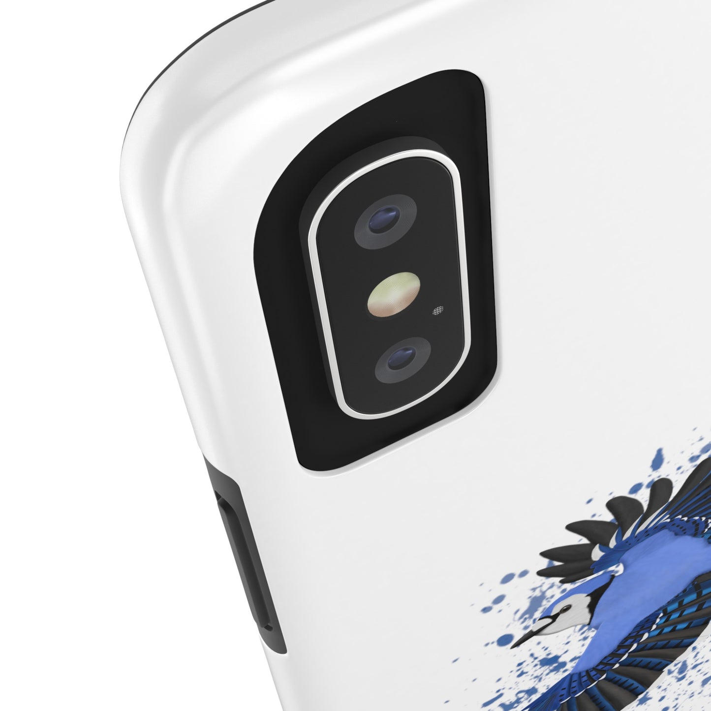 Blue Jay Bird Art Tough Phone Case White