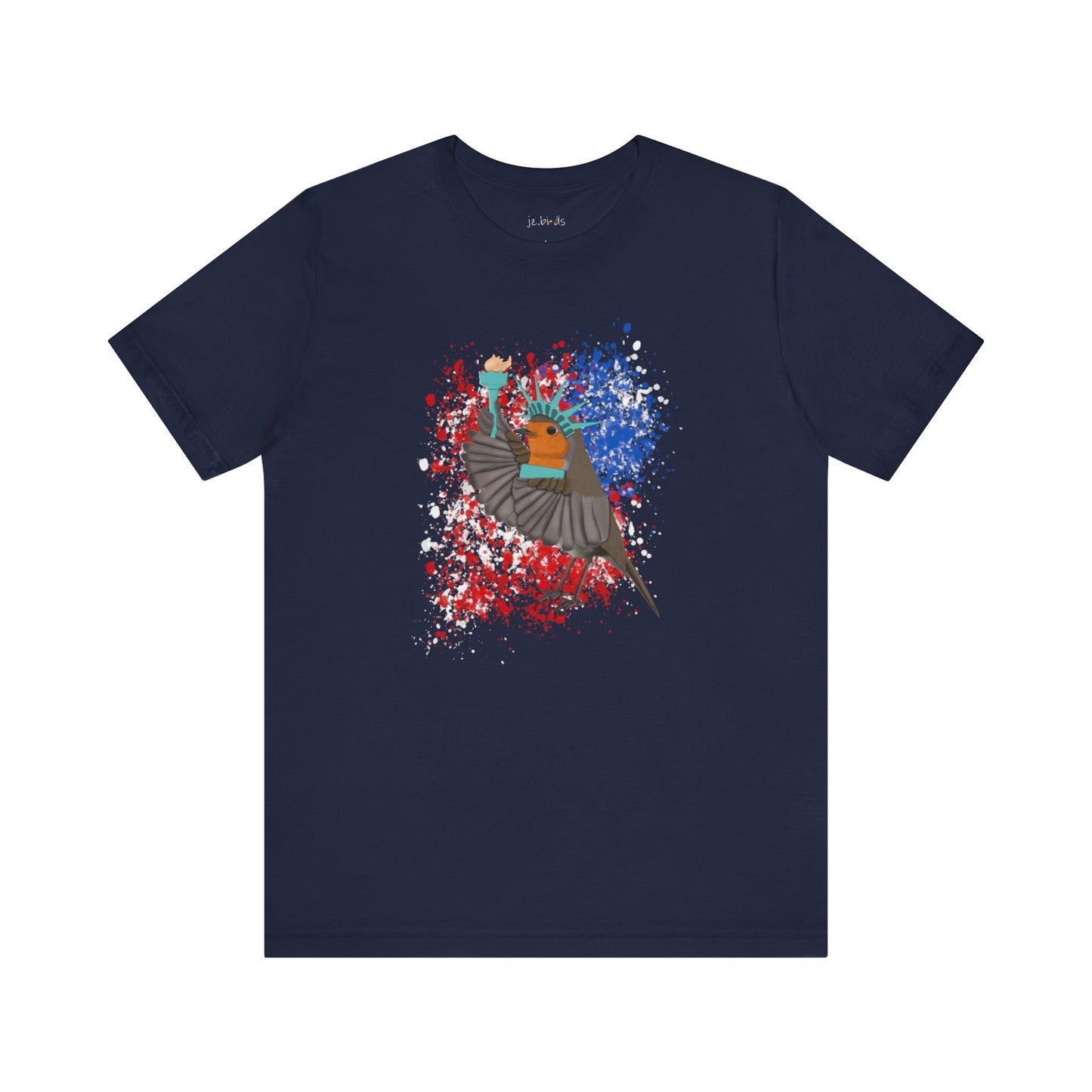 Robin 4th of July Independence Day Statue of Liberty Bird T-Shirt