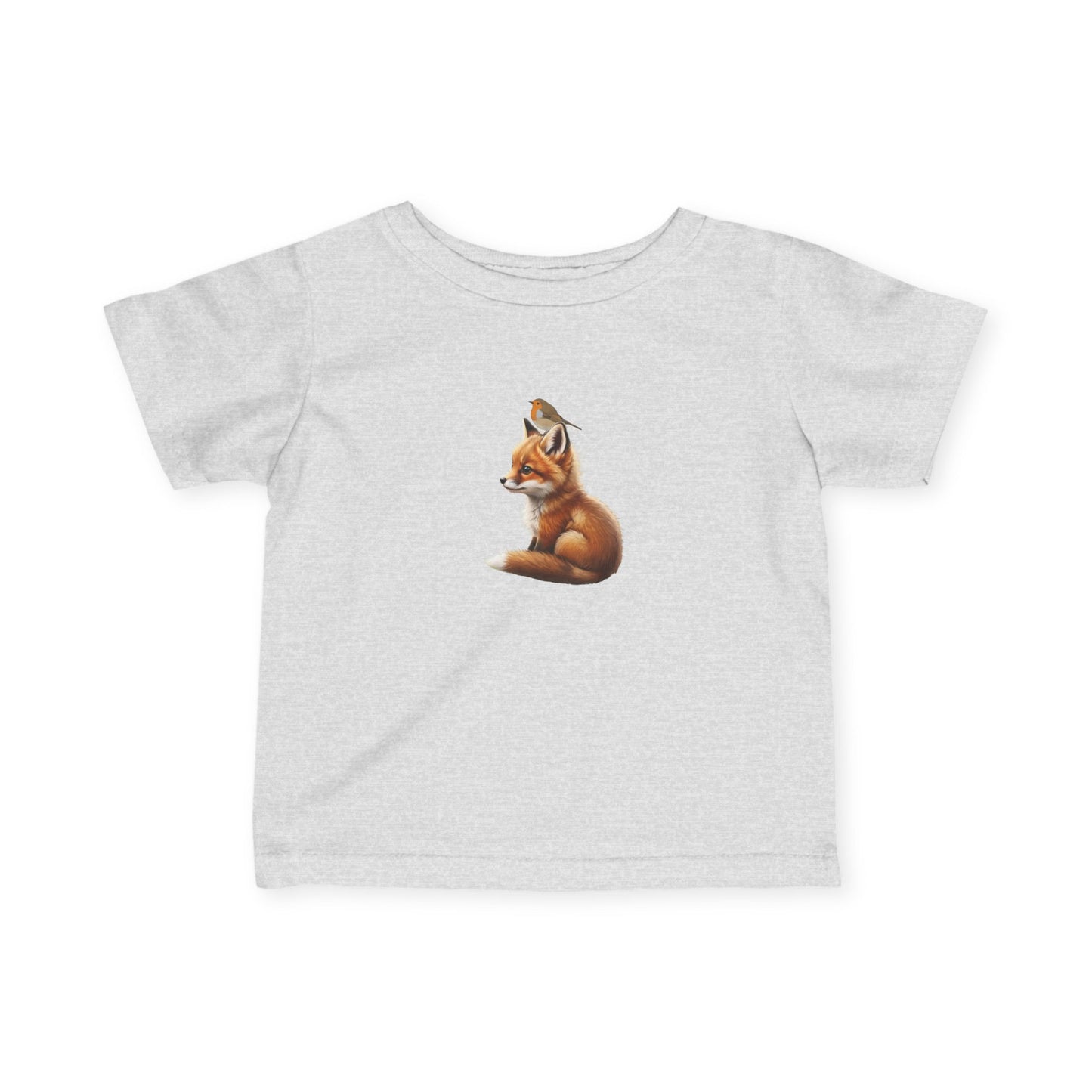 Fox and Bird Baby & Toddler T-Shirt with European Robin