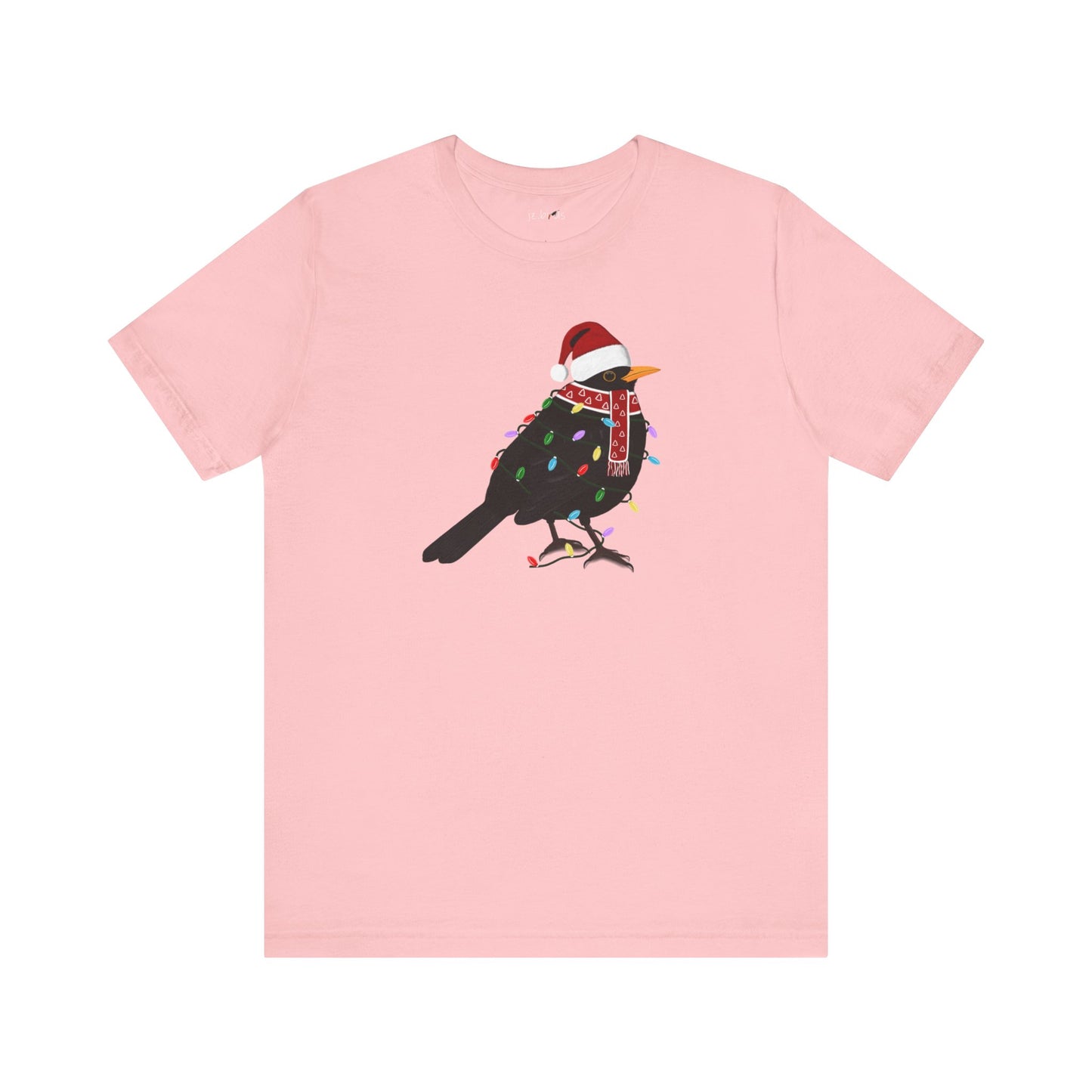 Blackbird with Fairy Lights Christmas Bird T-Shirt