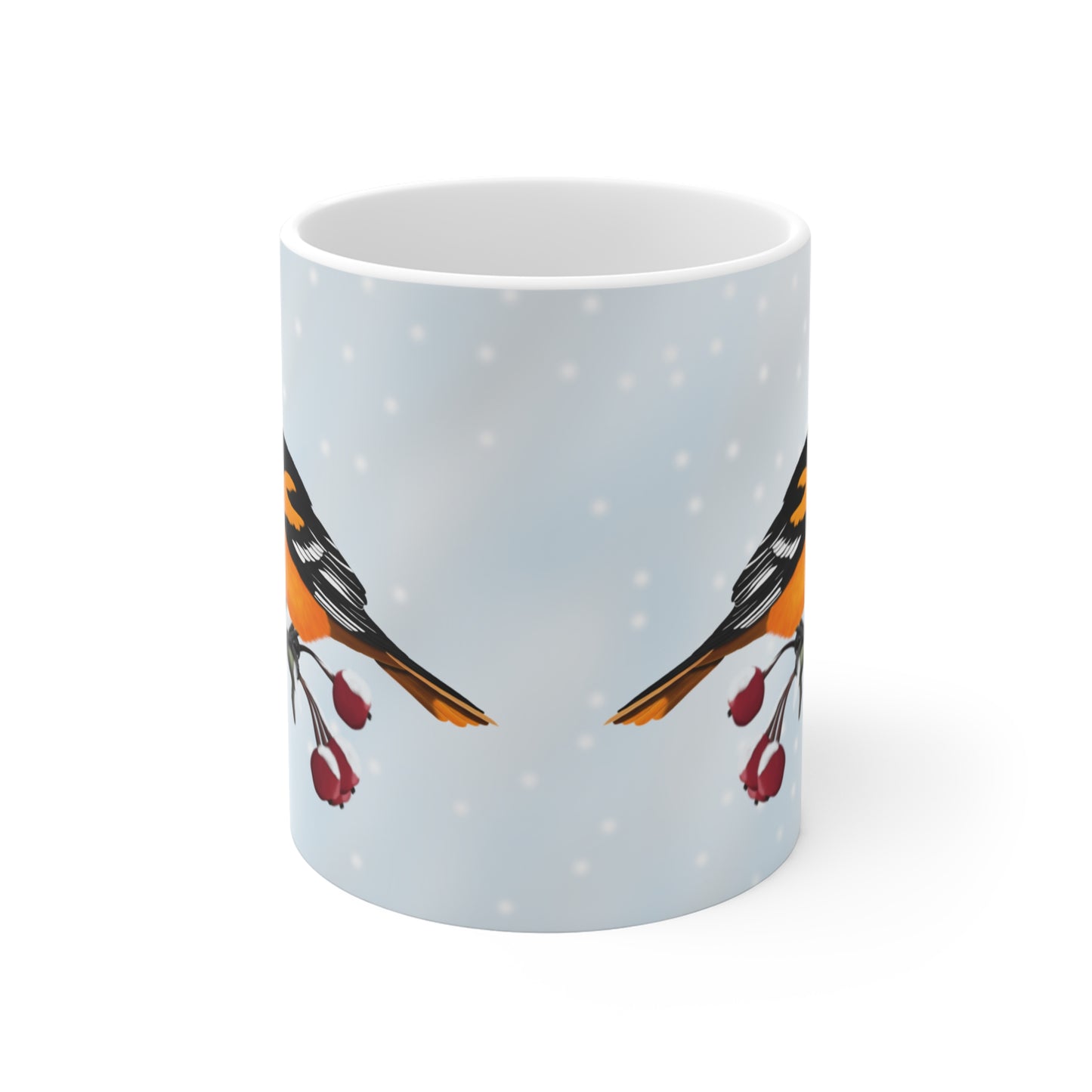 Baltimore Oriole Winter Bird Ceramic Mug 11oz - jz.birds