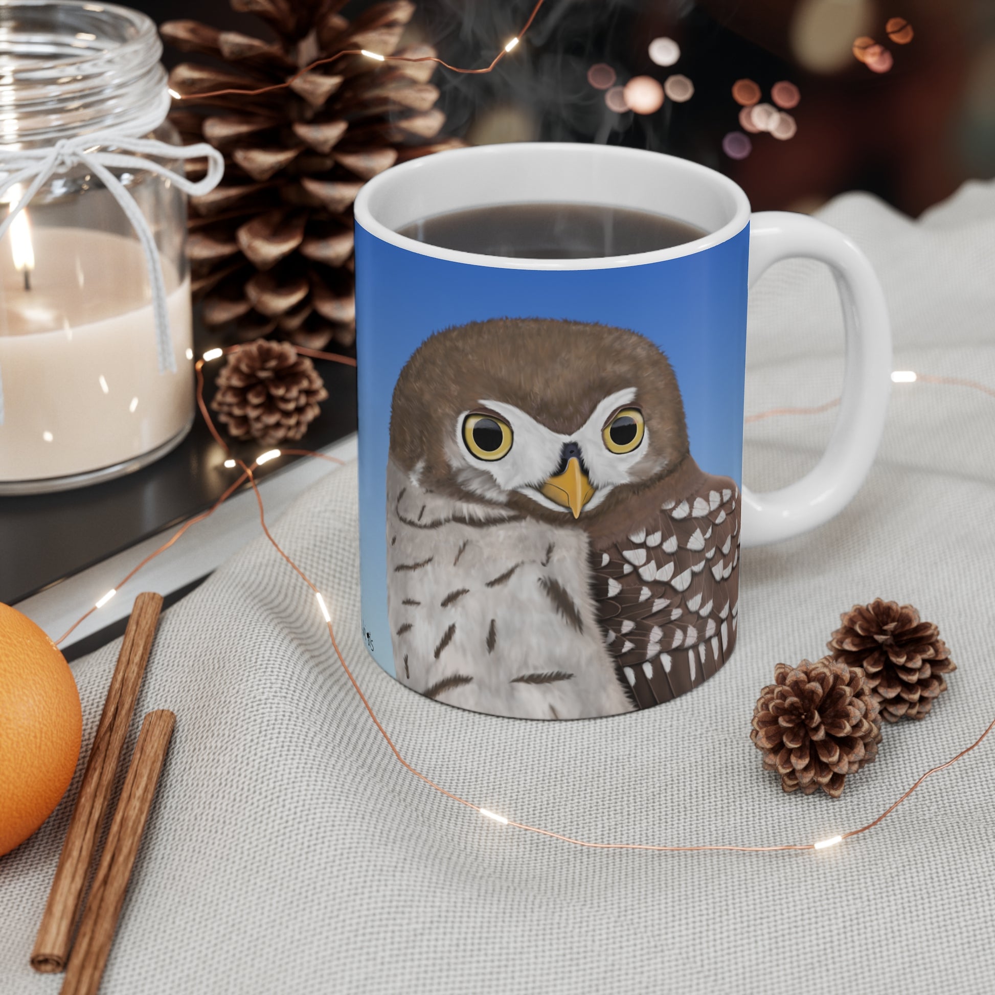 Little Owl Bird Ceramic Mug 11oz - jz.birds
