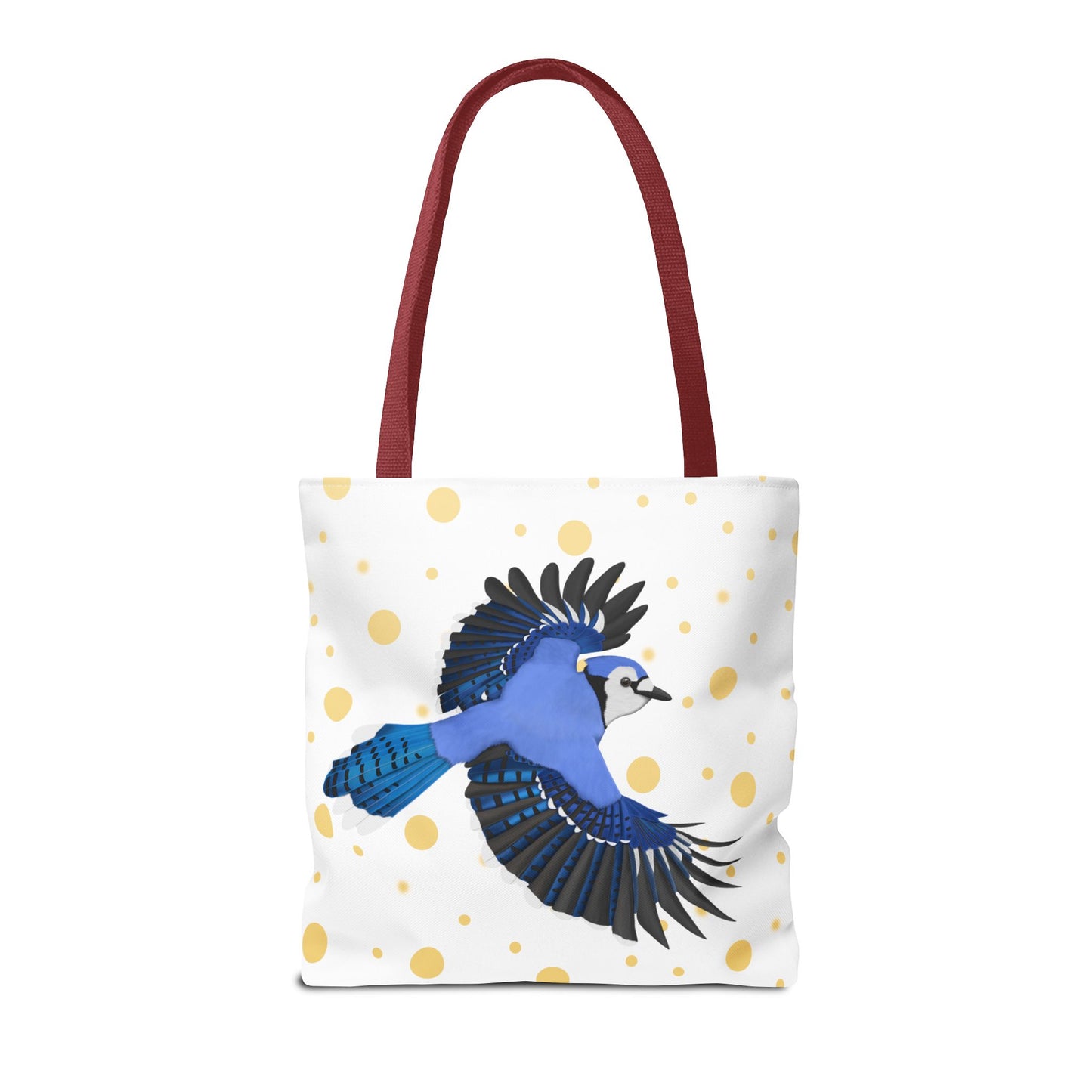 Blue Jay mit Goldenen Punkten Vogel Tragetasche 40x40cm