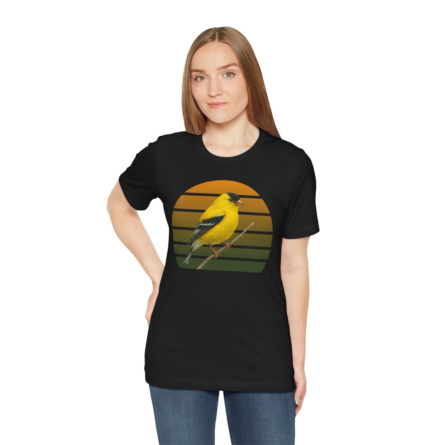 American Goldfinch T-Shirt | Unisex Retail Fit Bird Lover Tee | Wildlife Birder Gift