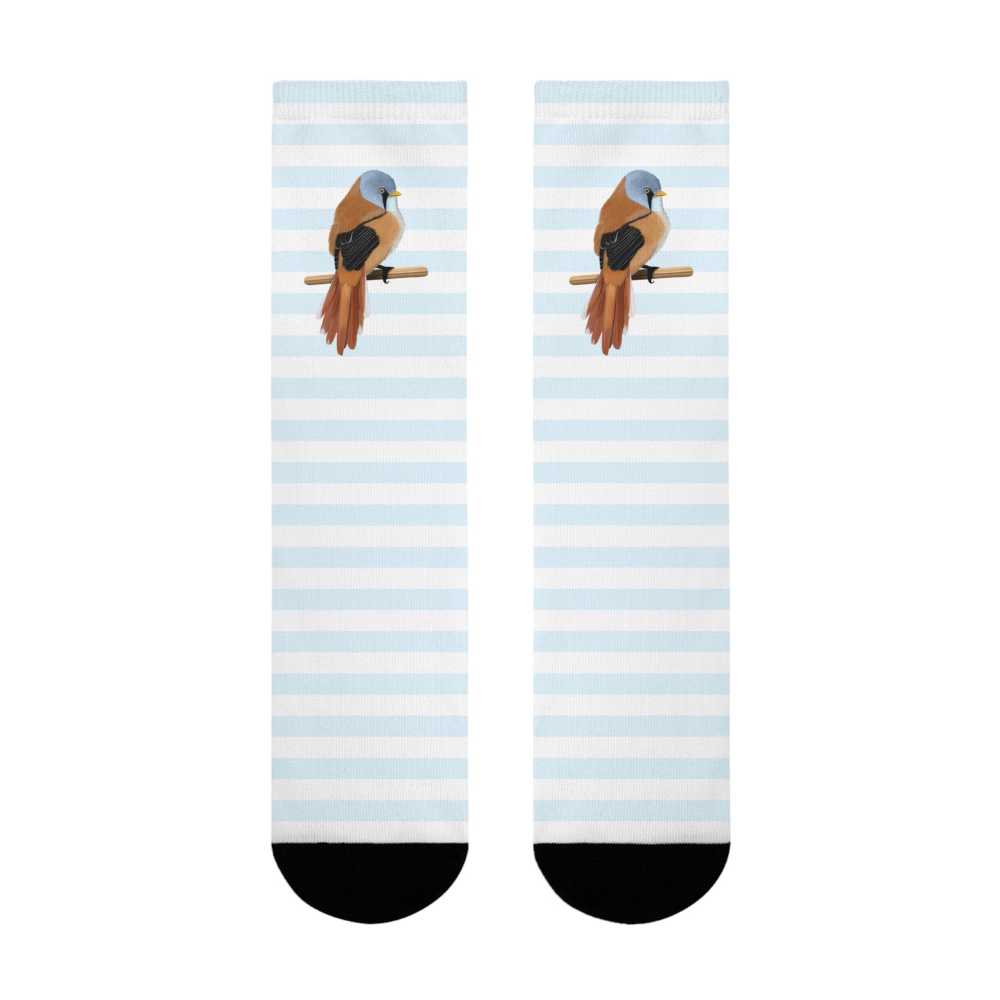Bartmeise Vogel Socken mit Blau Weißen Streifen für Vogelfreunde & Vogelbeobachter