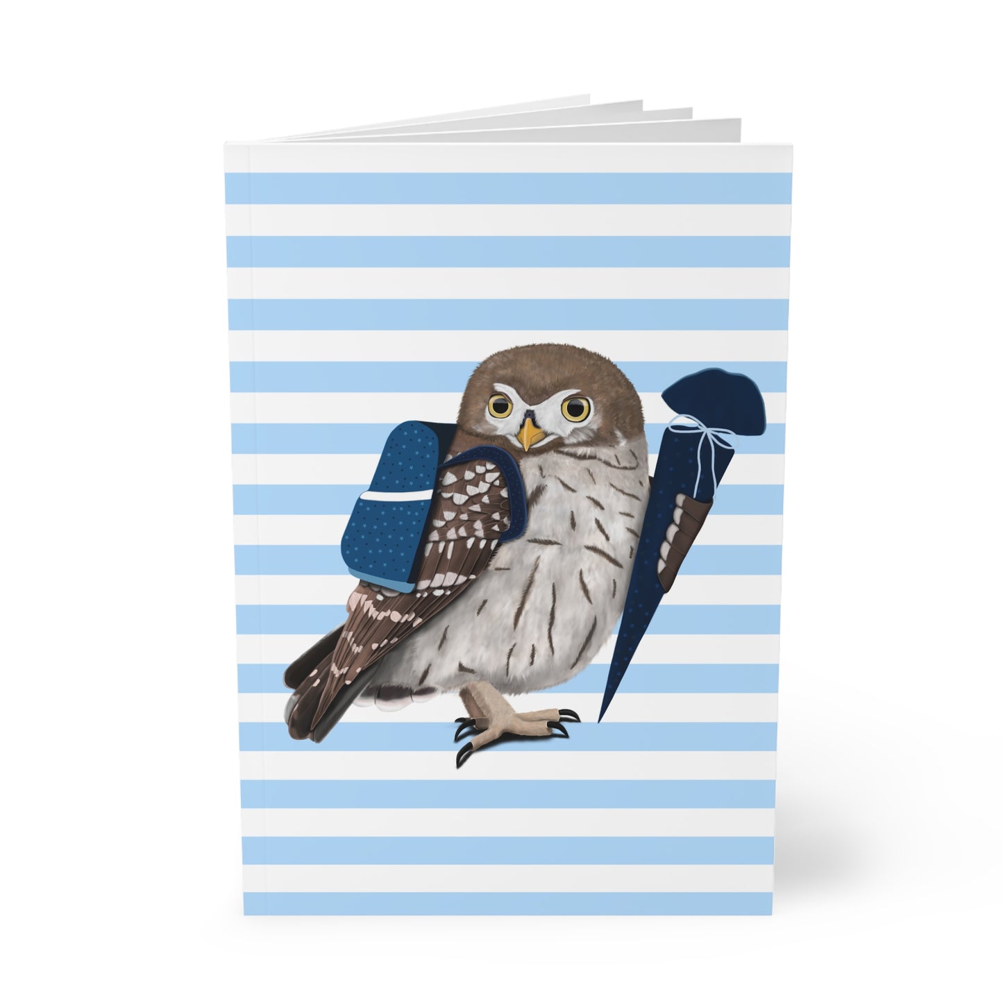 Eule Notizbuch Geschenk zur Einschulung A5 Softcover 150 Seiten Liniert