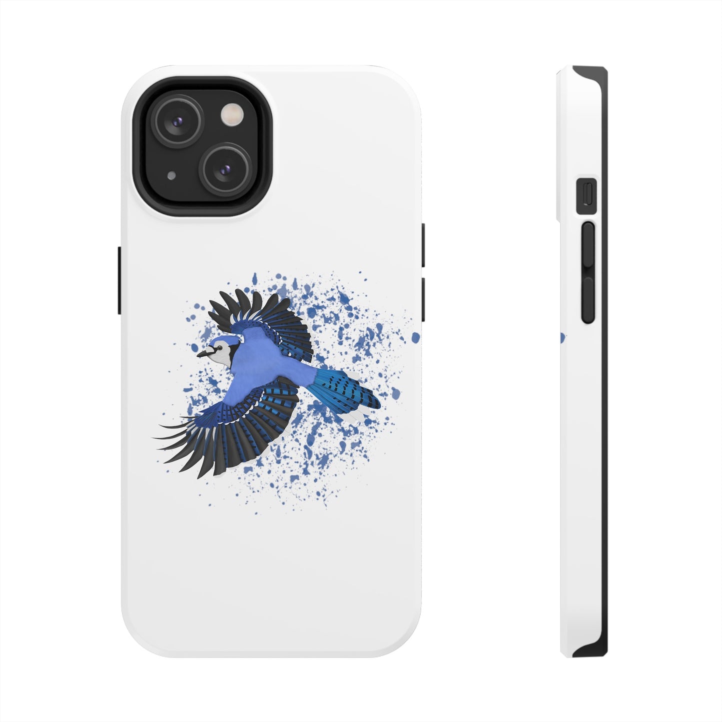 Blue Jay Bird Art Tough Phone Case White