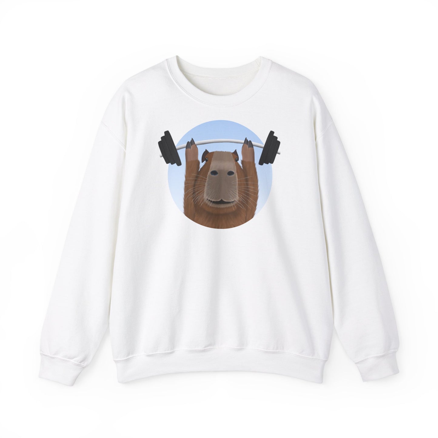 Capybara mit Hantel Lustiges Gym Workout Sweatshirt