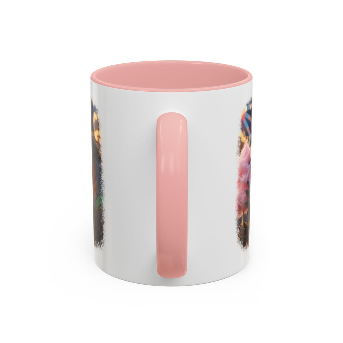 Rosi Rotkehlchen mit Zuckerwatte Keramiktasse – Kaffeebecher mit farbigem Henkel