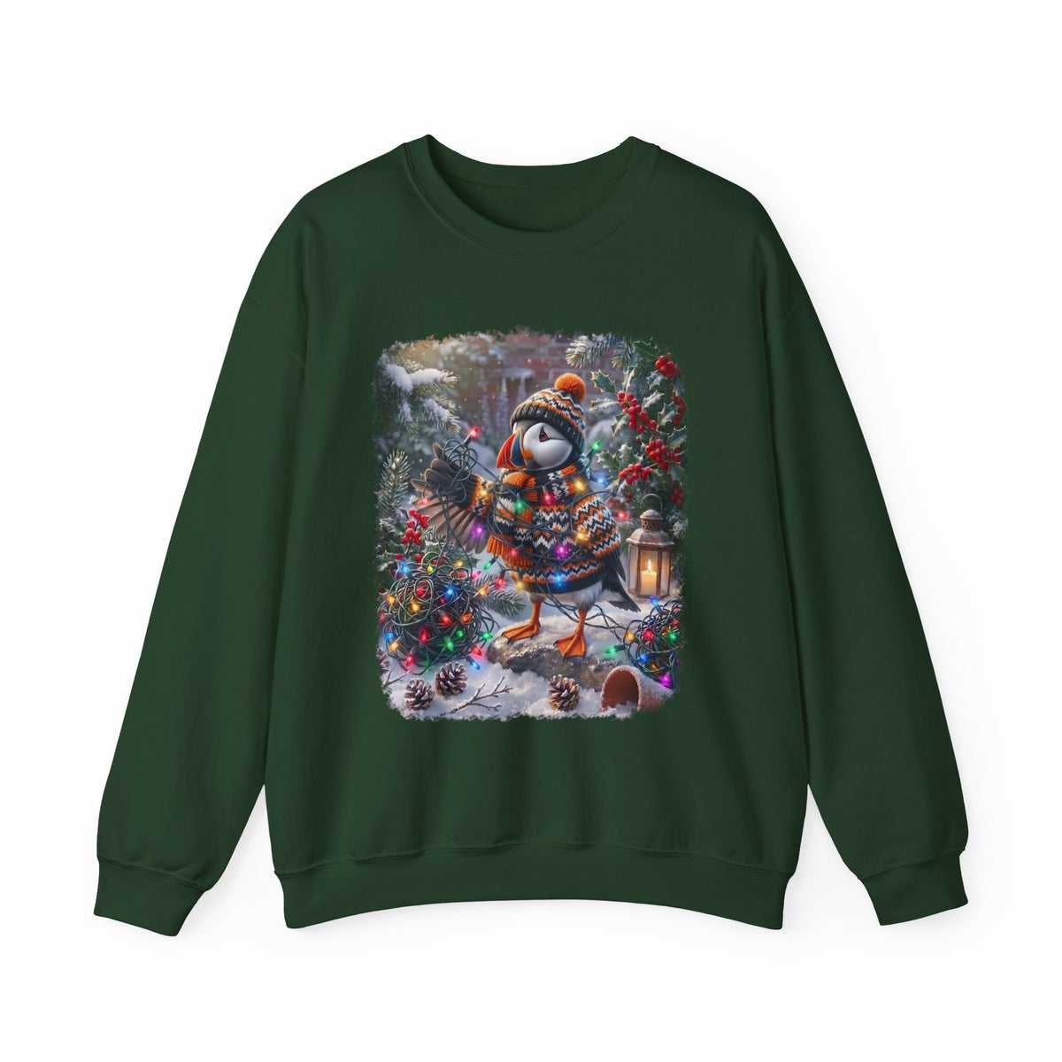 Puffin Christmas Sweatshirt – Tangled Lights Winter Crewneck