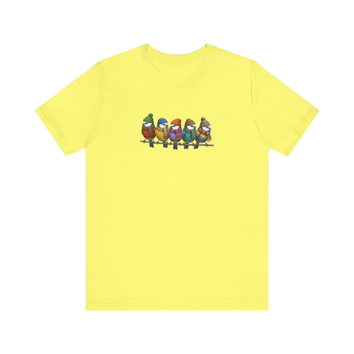 Blaumeisen in Strick T-Shirt – Weiches Premium Shirt mit Einzigartigem Vogelmotiv – bird graphic tee, Vogel